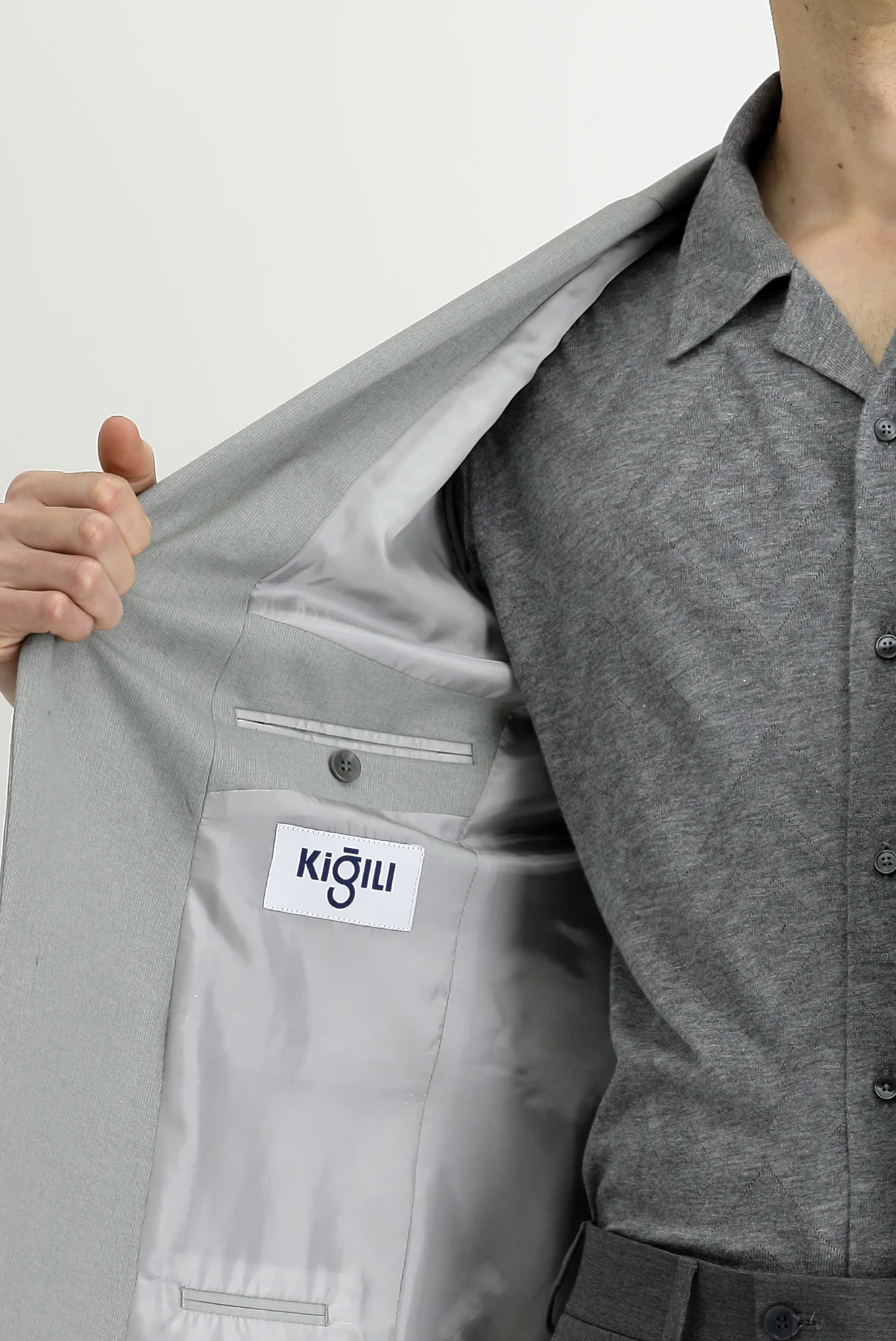 Orta Gri 6 Drop Regular Fit Standart Kesim Likralı Klasik Ceket - Image 6