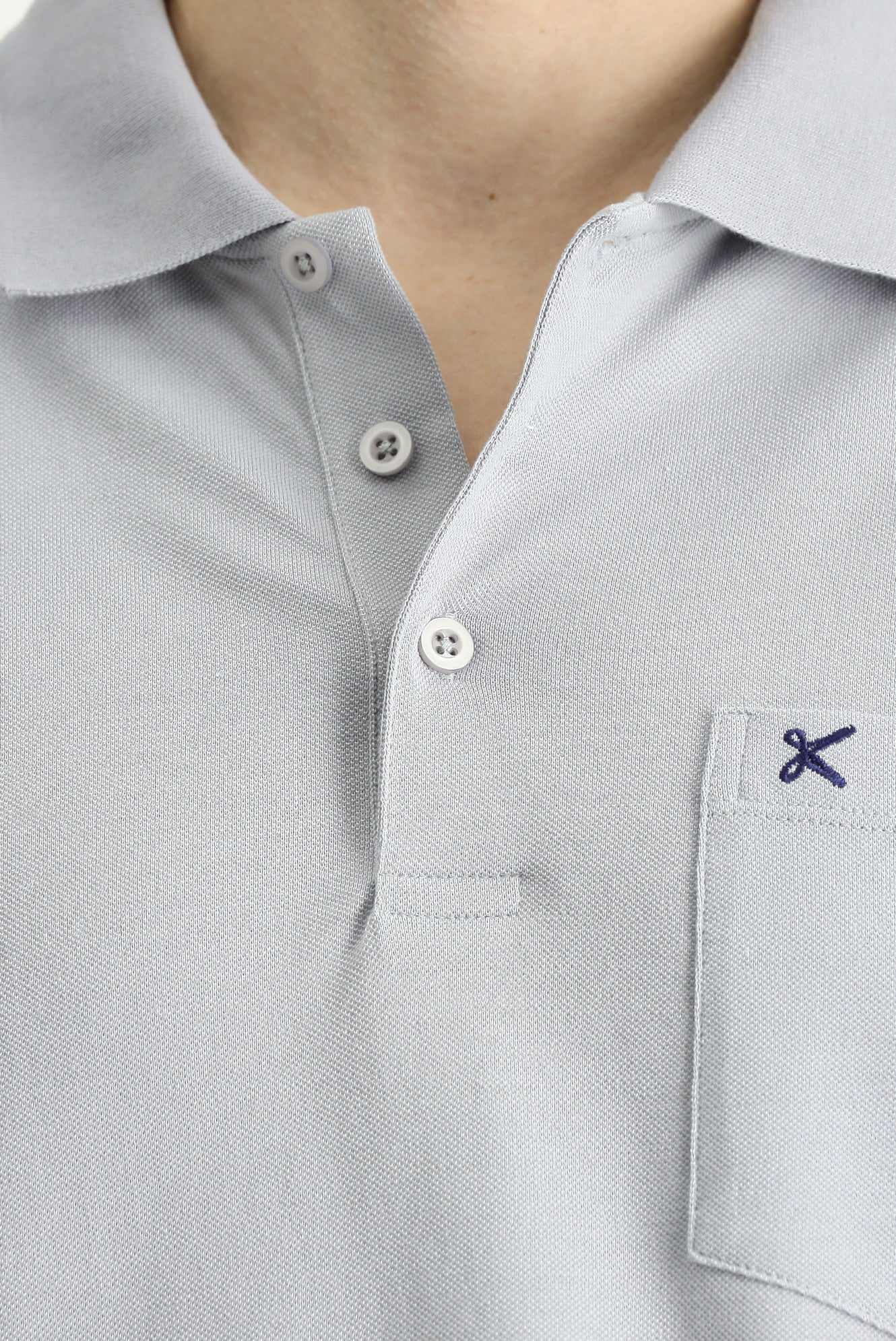 Orta Gri Regular Fit Nakışlı Pamuk Polo Yaka Tişört - Image 5