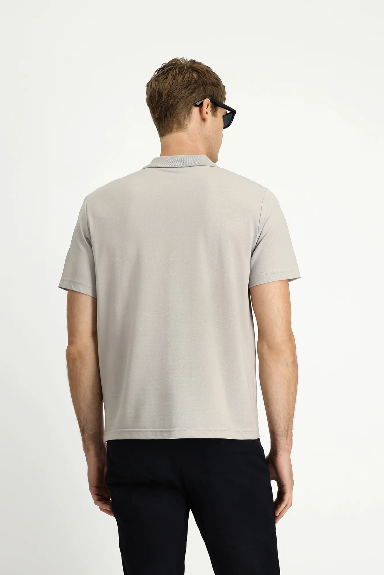 Orta Gri Regular Fit Pamuklu Nakışlı Cepli Polo Yaka Tişört - Image 5