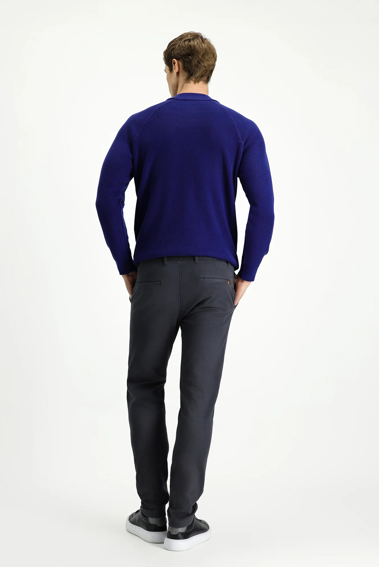 Orta Gri Slim Fit Dar Kesim Likralı Kanvas / Chino Pantolon - Image 4