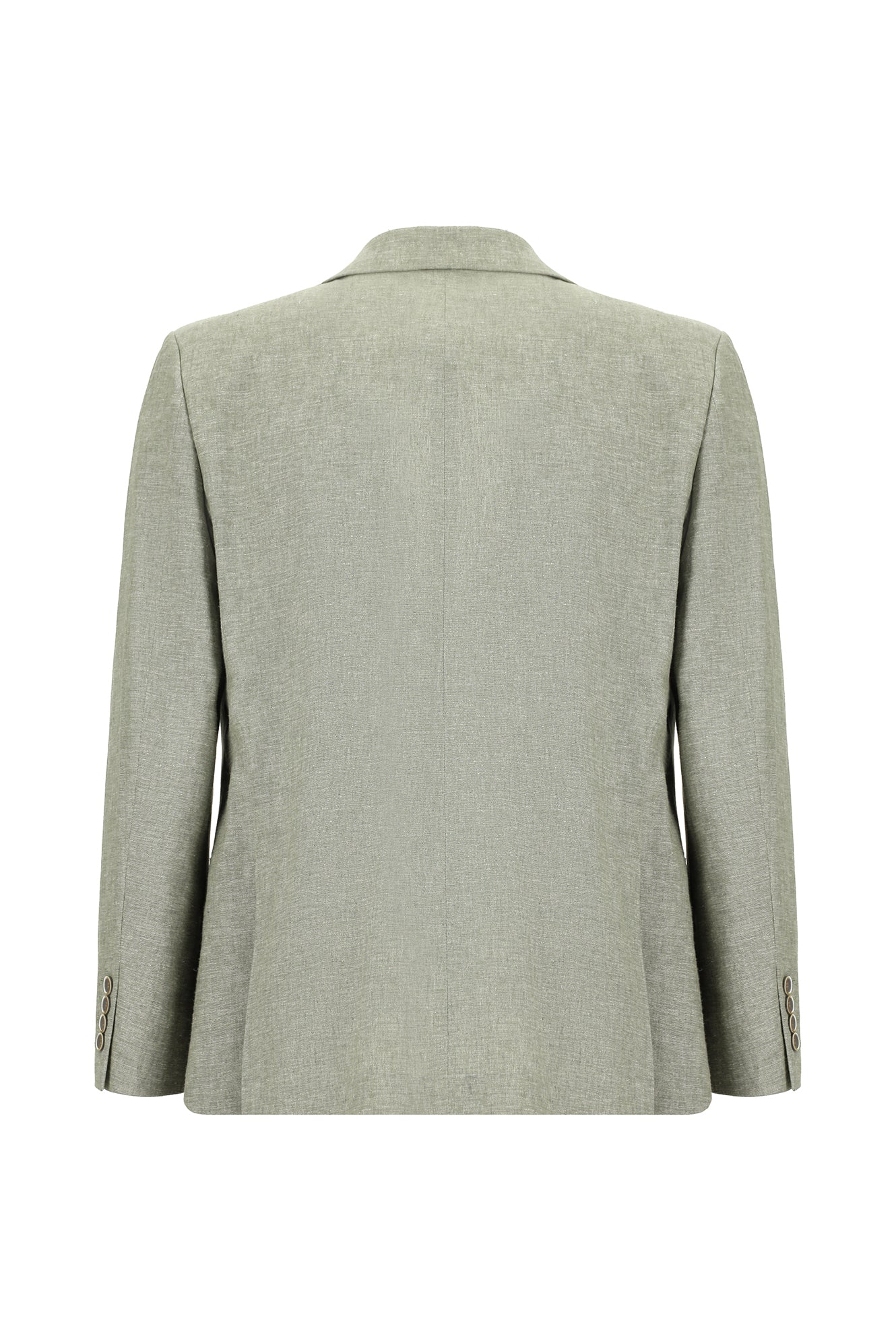 Orta Gri 4 Drop Relaxed Fit Rahat Kesim Keten Karışımlı Ceket - Image 2