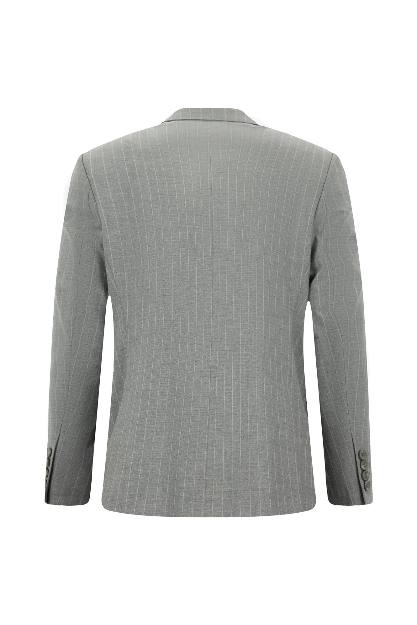 Orta Gri 4 Drop Relaxed Fit Rahat Kesim Çizgili Takım Elbise - Image 3