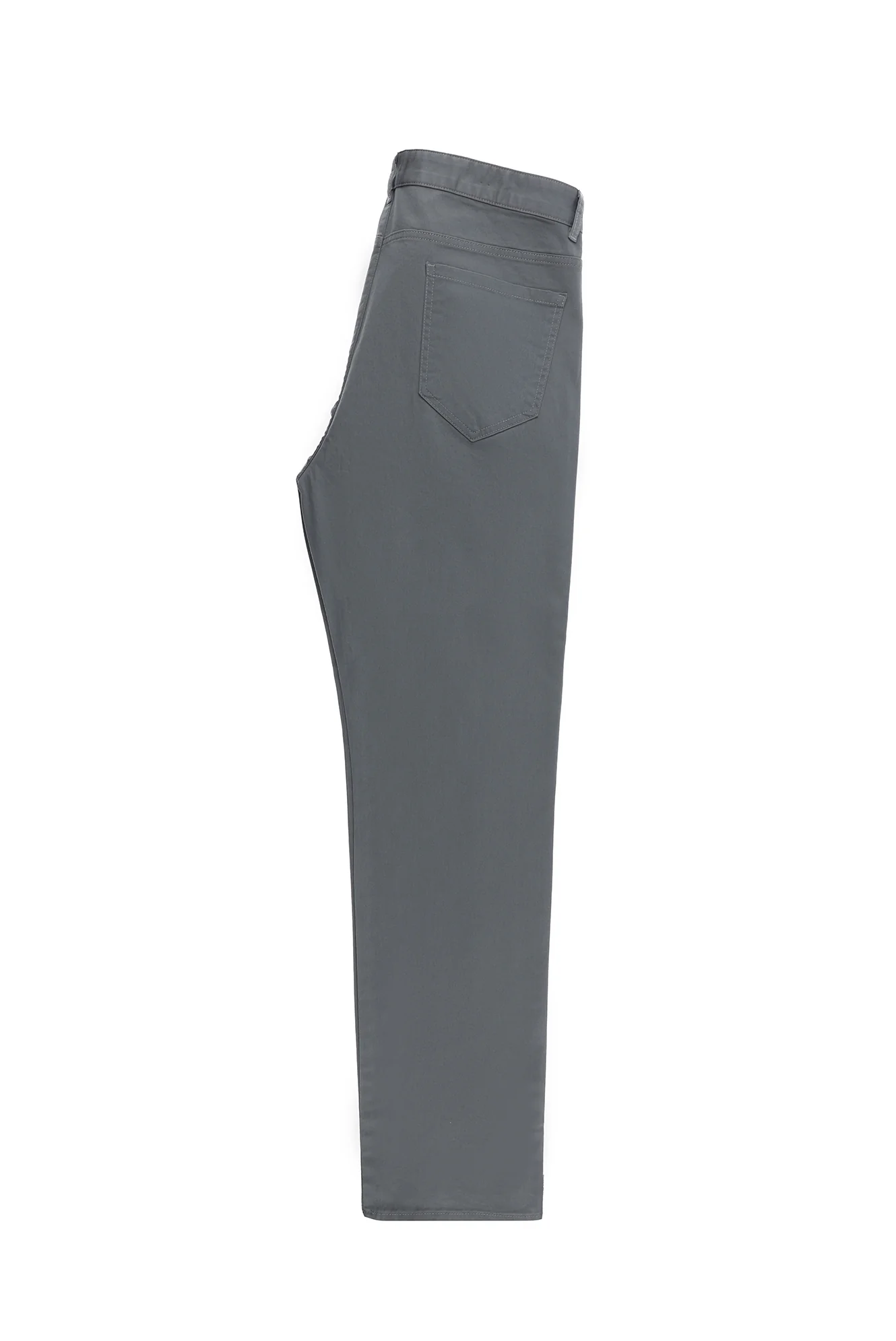 Orta Gri Relaxed Fit Rahat Kesim Likralı Kanvas / Chino Pantolon - Image 3