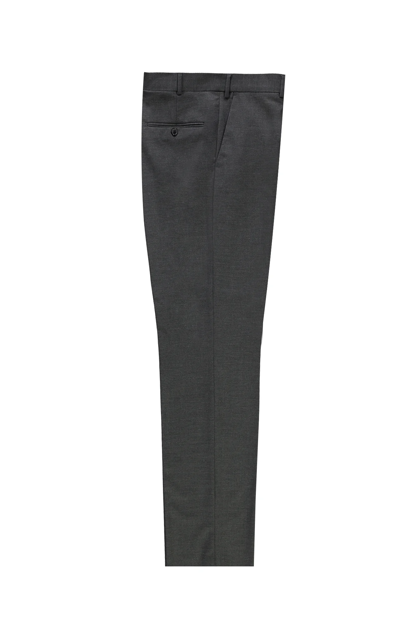 Orta Gri 4 Drop Relaxed Fit Rahat Kesim Yünlü Klasik Kumaş Pantolon