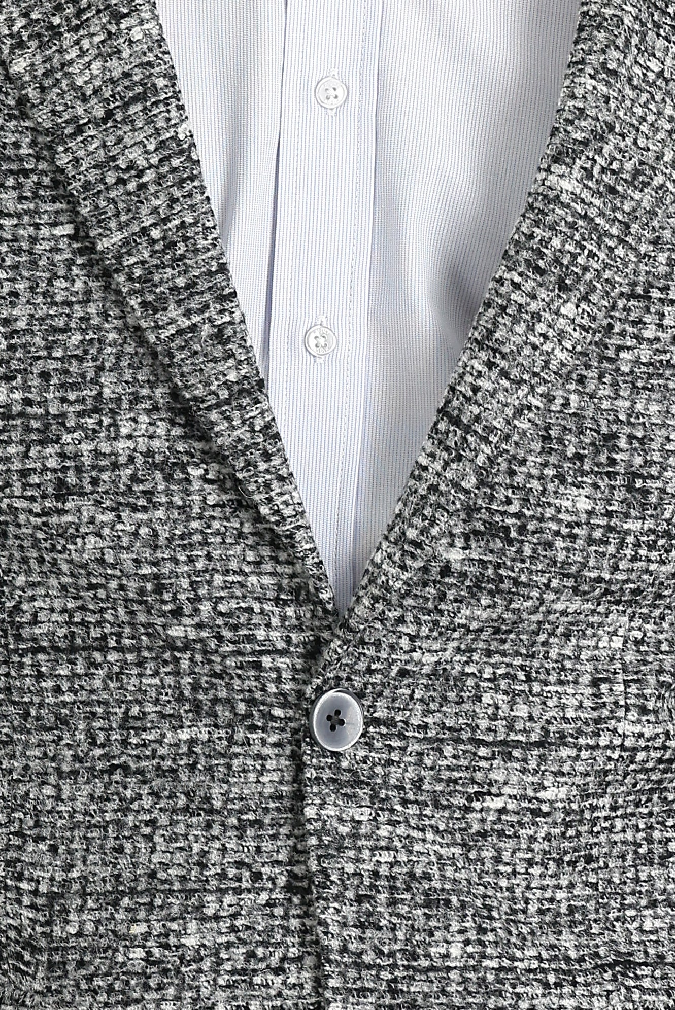 Orta Gri 4 Drop Relaxed Fit Rahat Kesim Yünlü Kuşgözü Ceket - Image 3