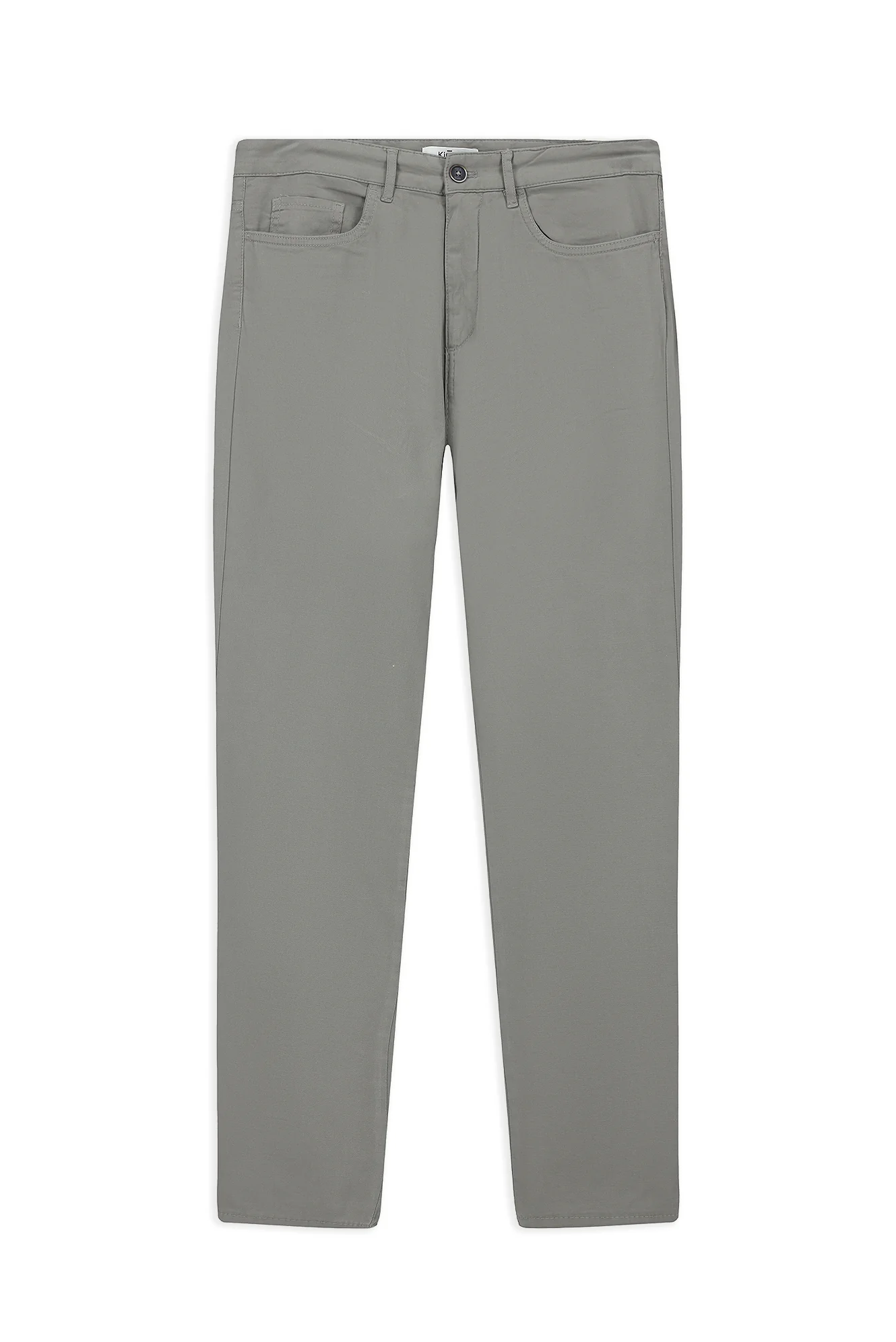 Orta Gri Slim Fit Dar Kesim Likralı Kanvas / Chino Pantolon - Image 5