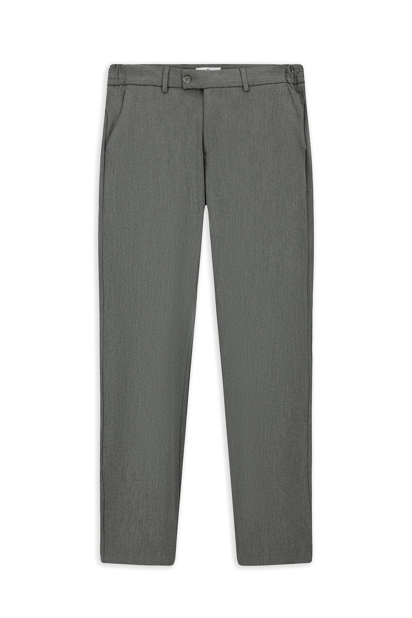 Orta Gri Slim Fit Dar Kesim Beli Lastikli Pamuklu Kanvas / Chino Pantolon - Image 7