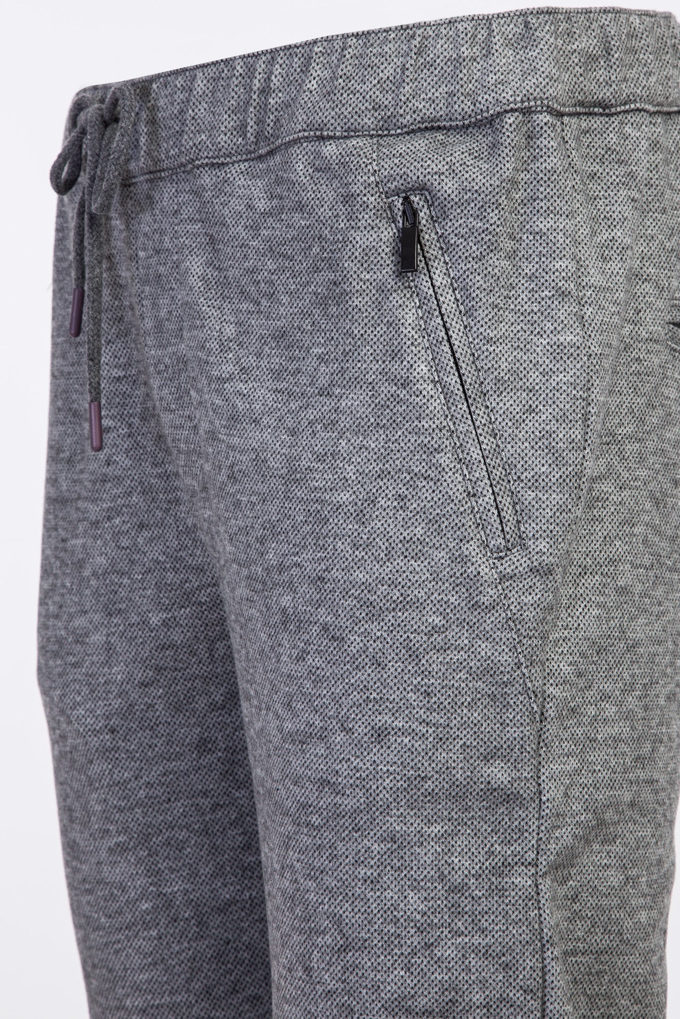 Orta Gri Slim Fit Dar Kesim Beli Lastikli İpli Jogger Pantolon - Image 4