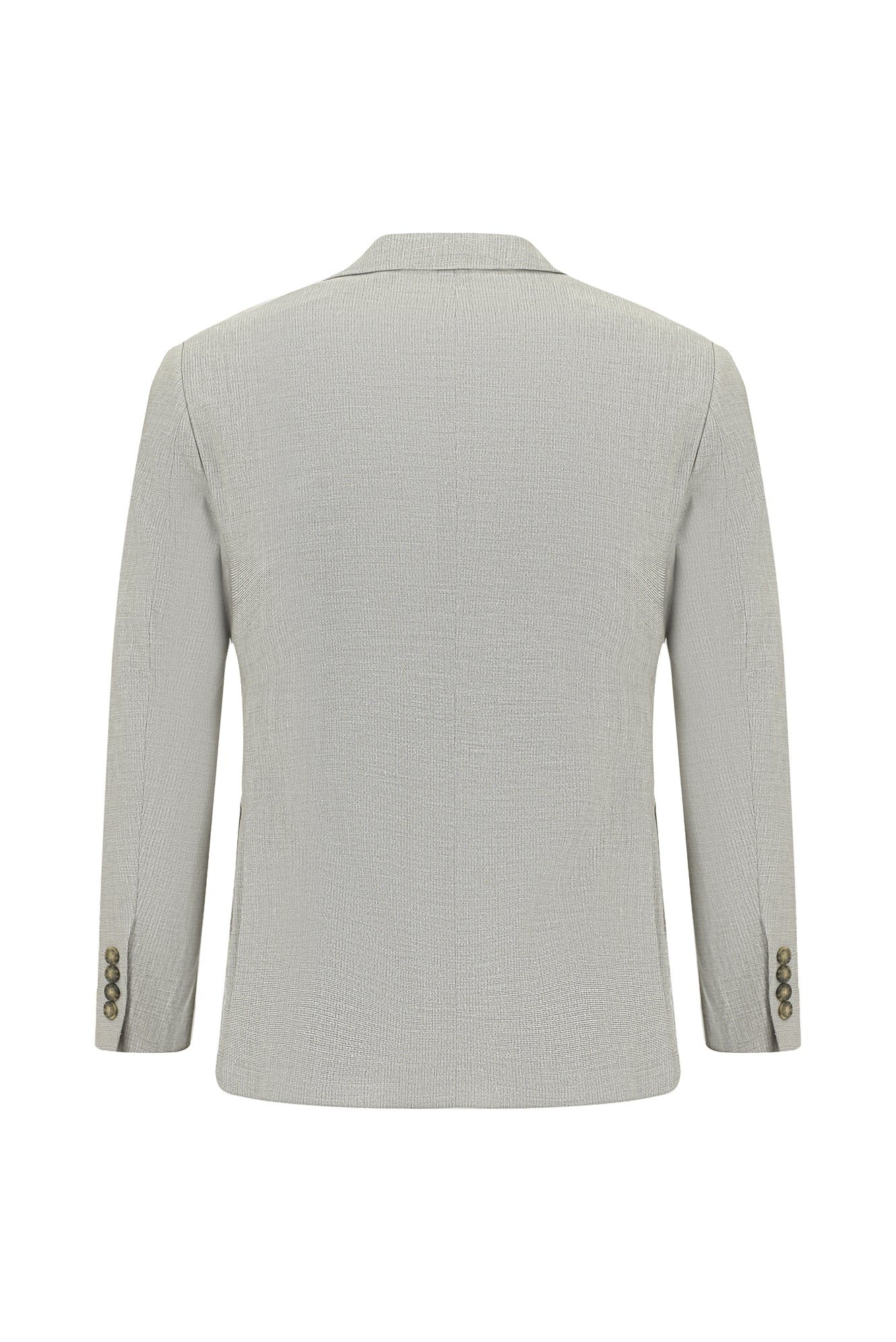 Orta Gri 7 Drop Slim Fit Dar Kesim Keten Karışımlı Beli Lastikli İpli Takım Elbise - Image 3