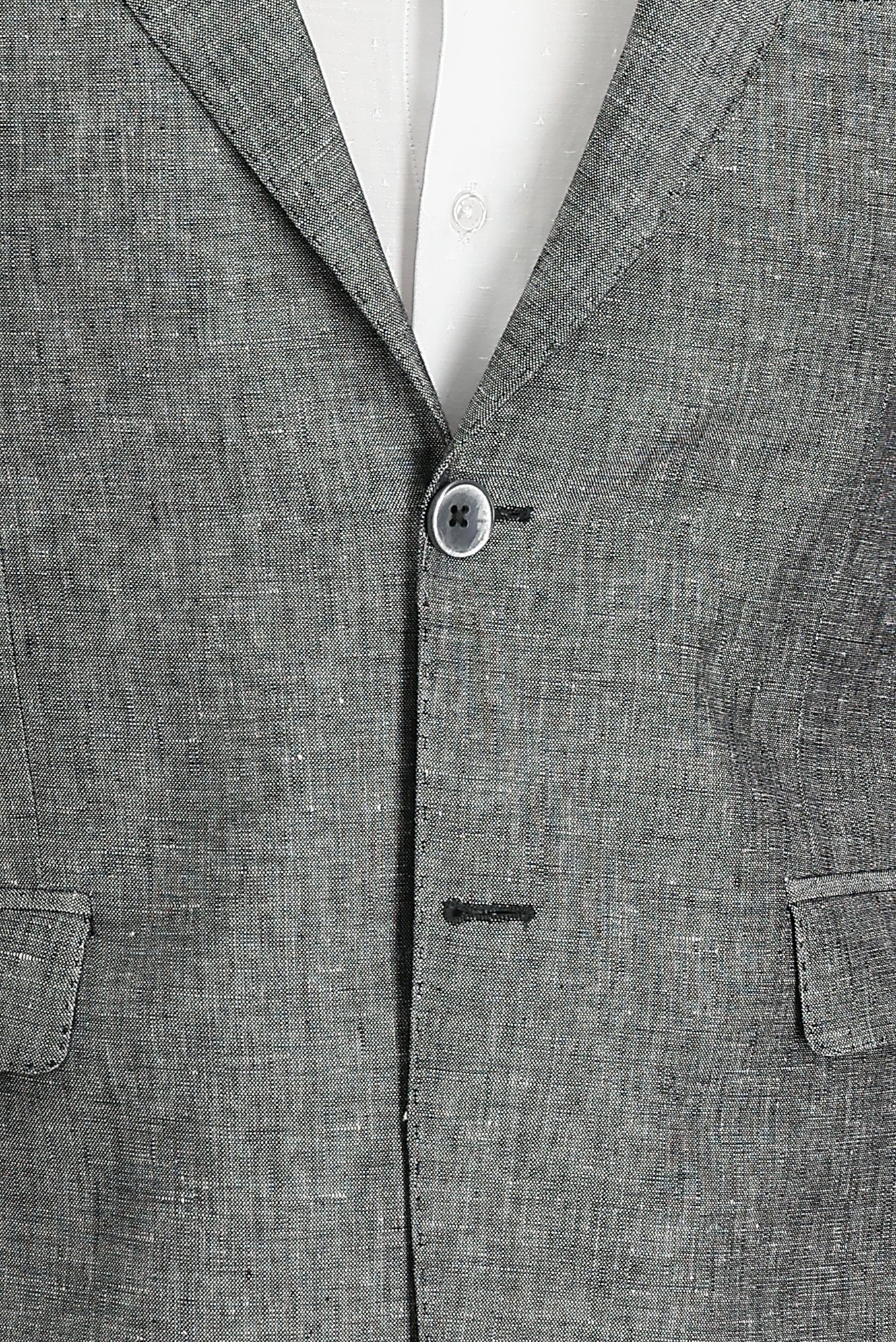 Orta Gri 7 Drop Slim Fit Dar Kesim Klasik Desenli Keten Ceket - Image 5