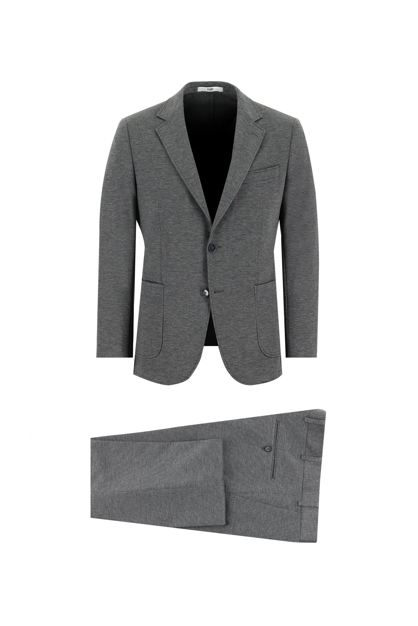 Orta Gri 7 Drop Slim Fit Dar Kesim Takım Elbise