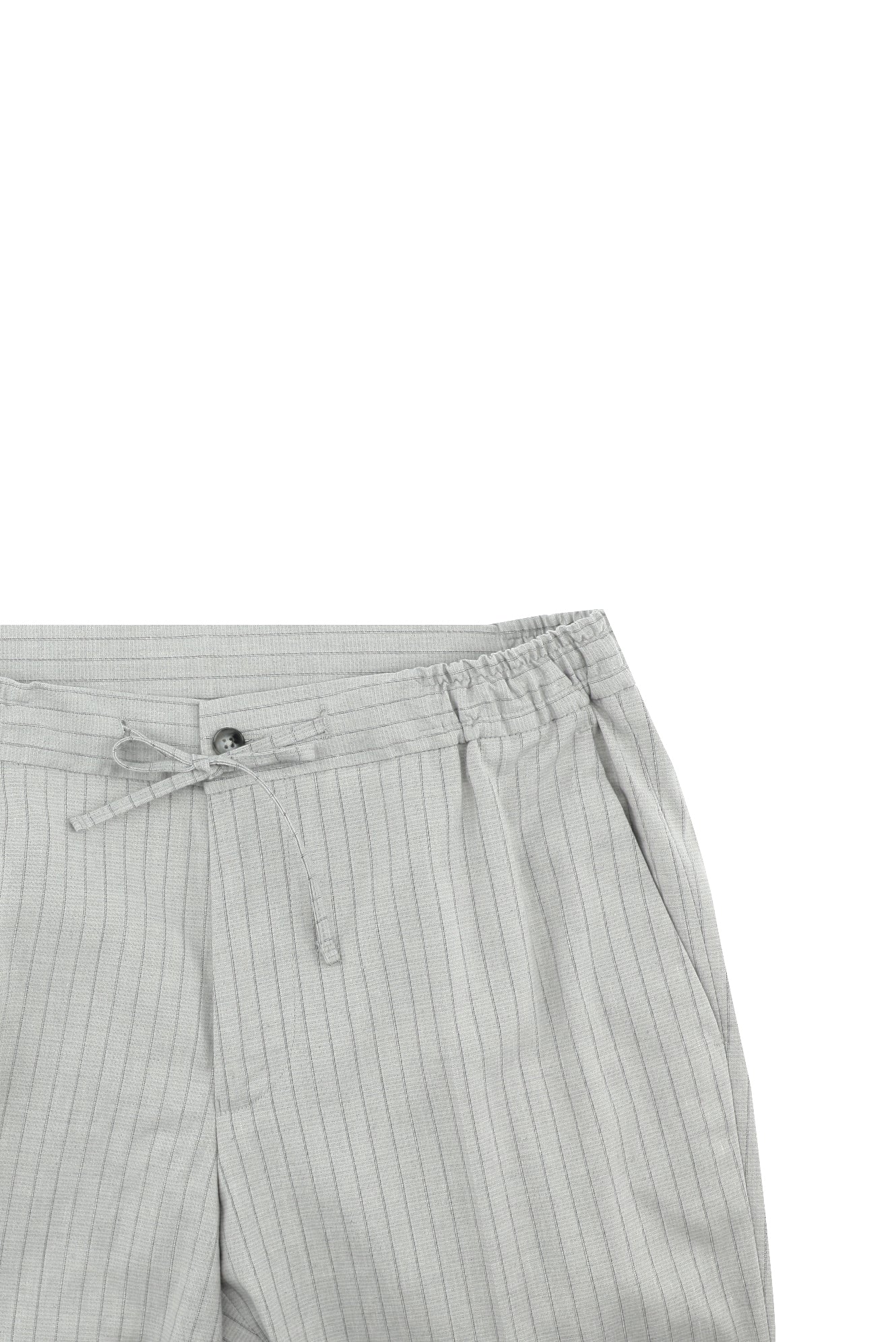Orta Gri 7 Drop Slim Fit Dar Kesim Kruvaze Çizgili Keten Karışımlı Takım Elbise - Image 5