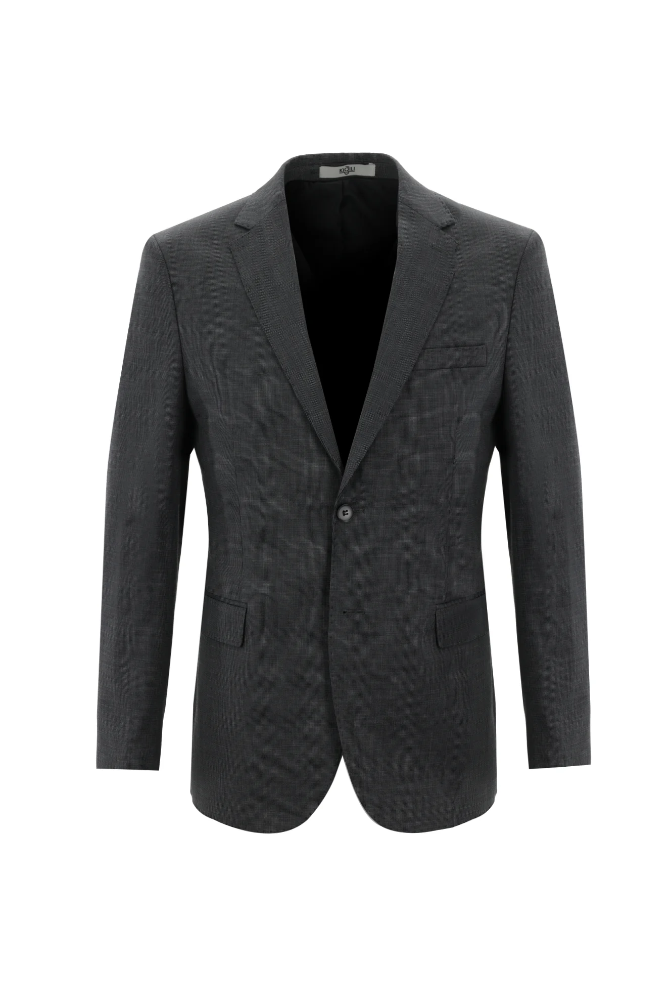 Orta Gri 7 Drop Slim Fit Dar Kesim Kuşgözü Takım Elbise - Image 2