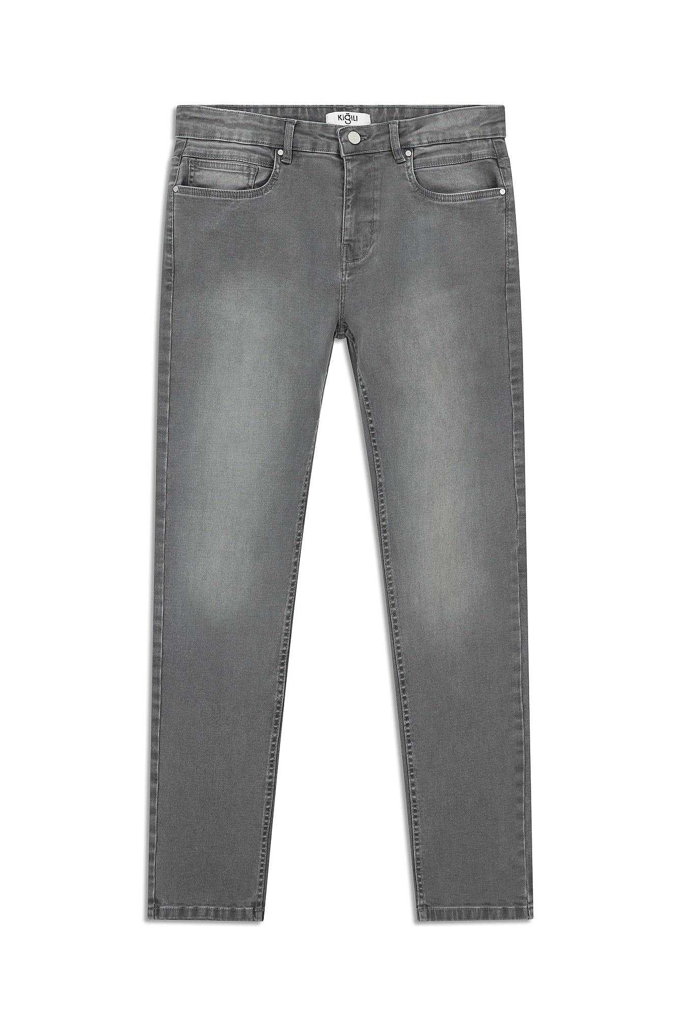 Orta Gri Slim Fit Dar Kesim Likralı Denim Pantolon - Image 7