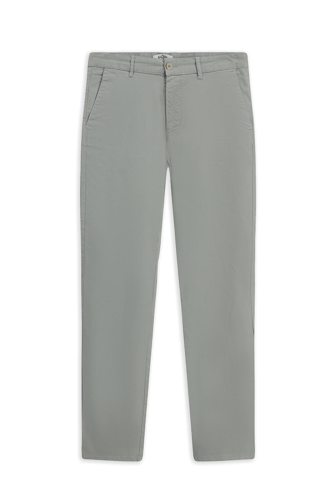 Orta Gri Slim Fit Dar Kesim Likralı Kanvas / Chino Pantolon - Image 7
