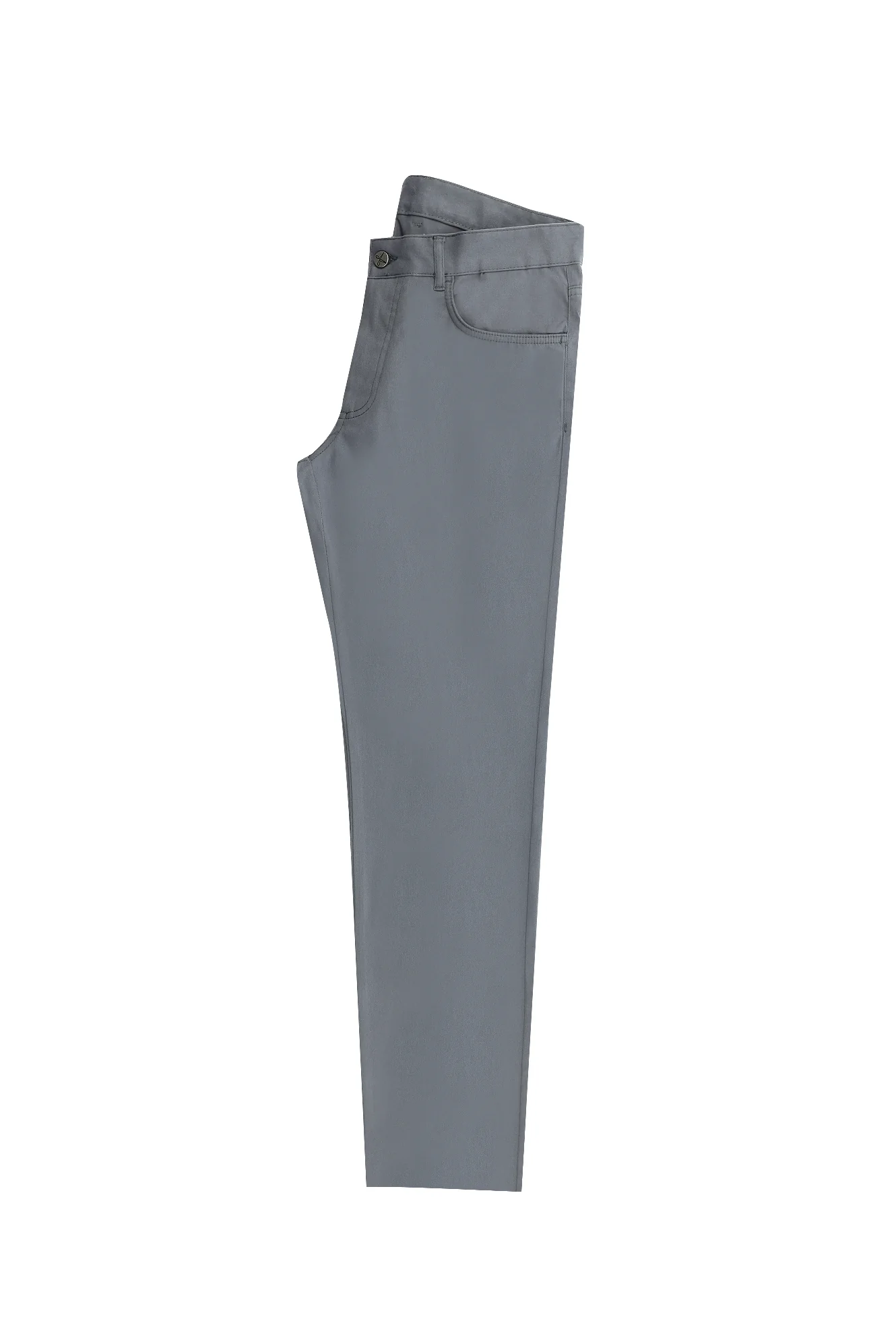 Orta Gri Slim Fit Dar Kesim Likralı Kanvas / Chino Pantolon