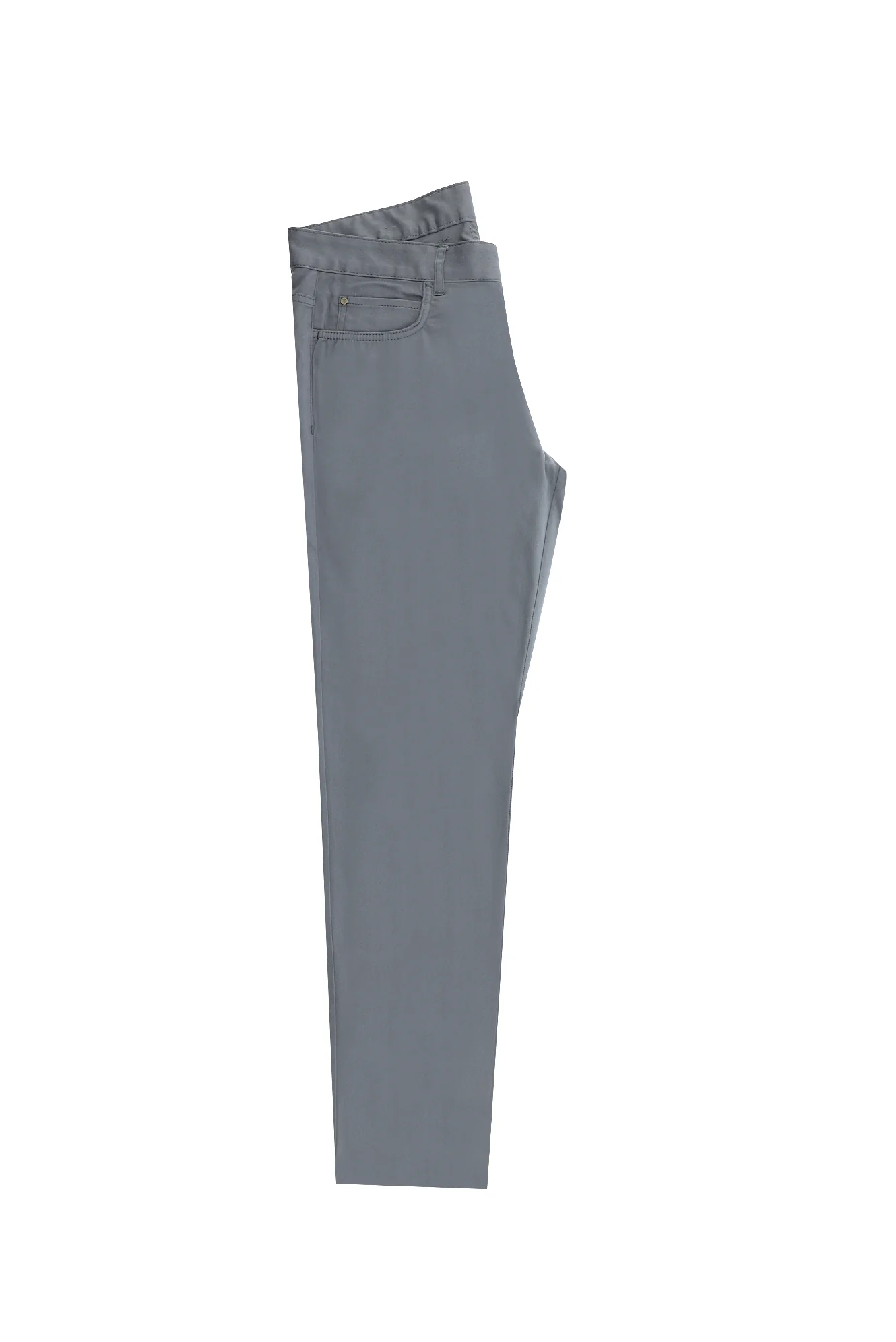 Orta Gri Slim Fit Dar Kesim Likralı Kanvas / Chino Pantolon - Image 2