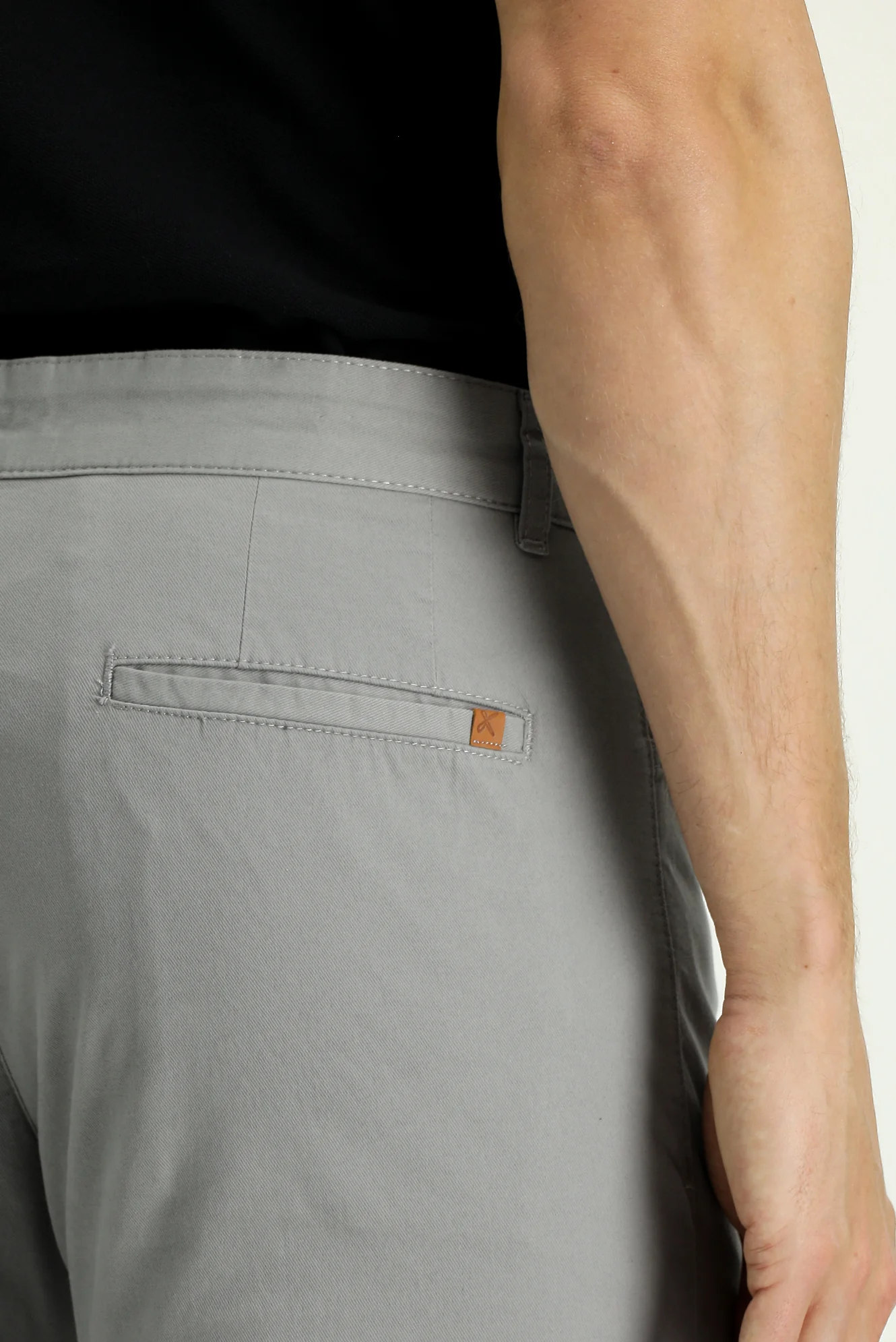 Orta Gri Slim Fit Dar Kesim Likralı Kanvas / Chino Pantolon - Image 5