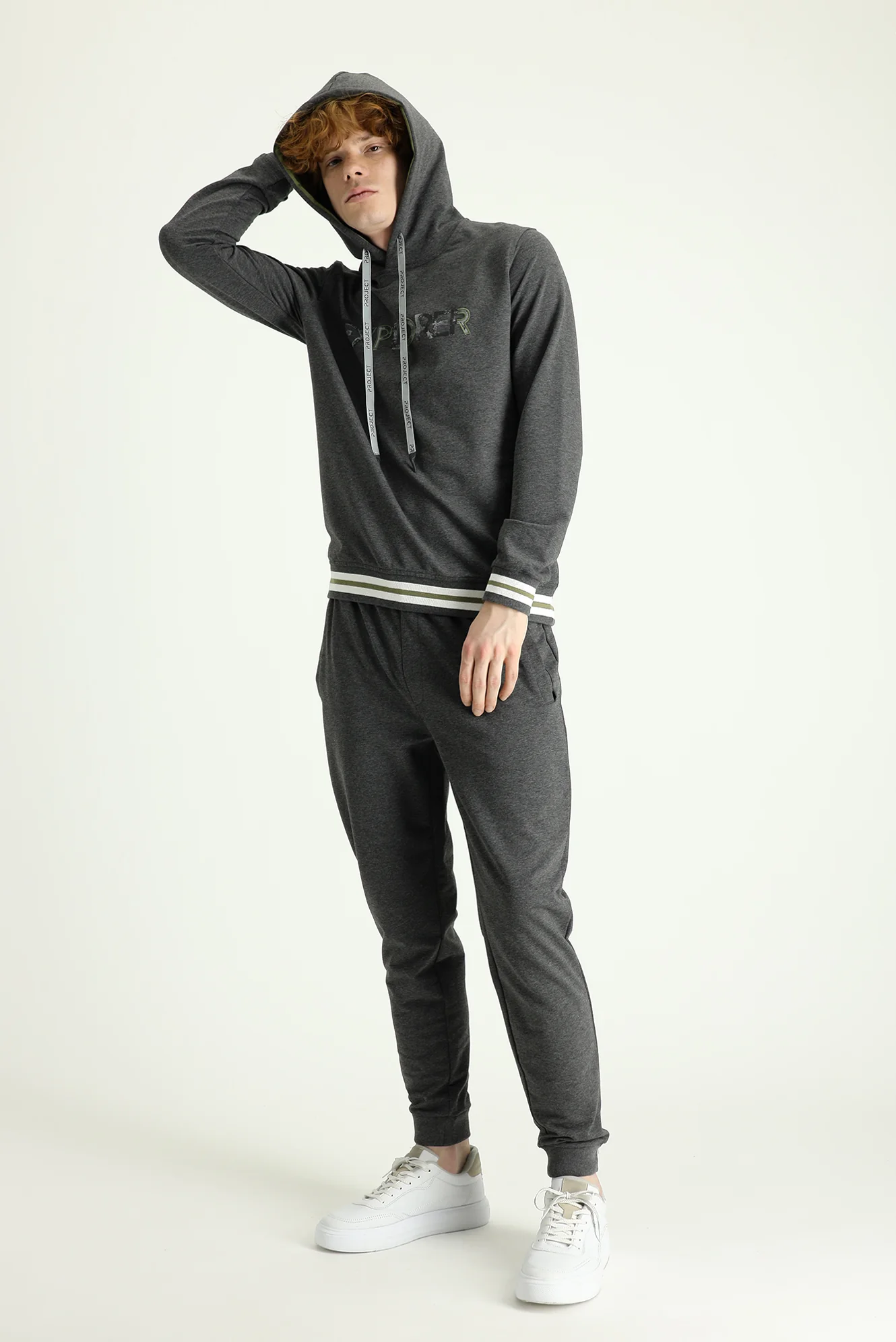 Orta Gri Slim Fit Dar Kesim Pamuklu Sweatpant / Eşofman Altı