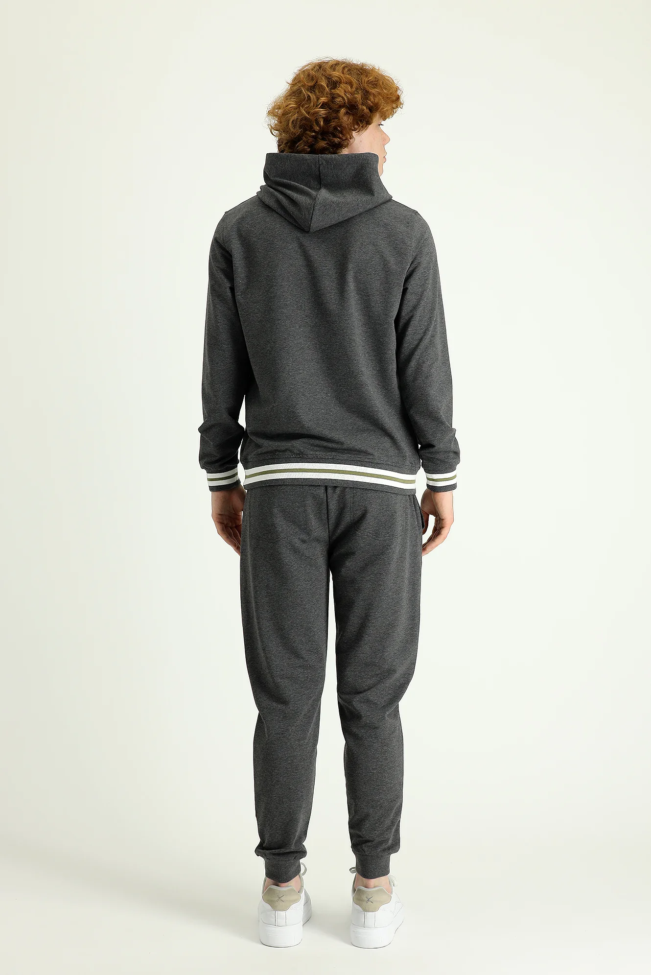 Orta Gri Slim Fit Dar Kesim Pamuklu Sweatpant / Eşofman Altı - Image 3