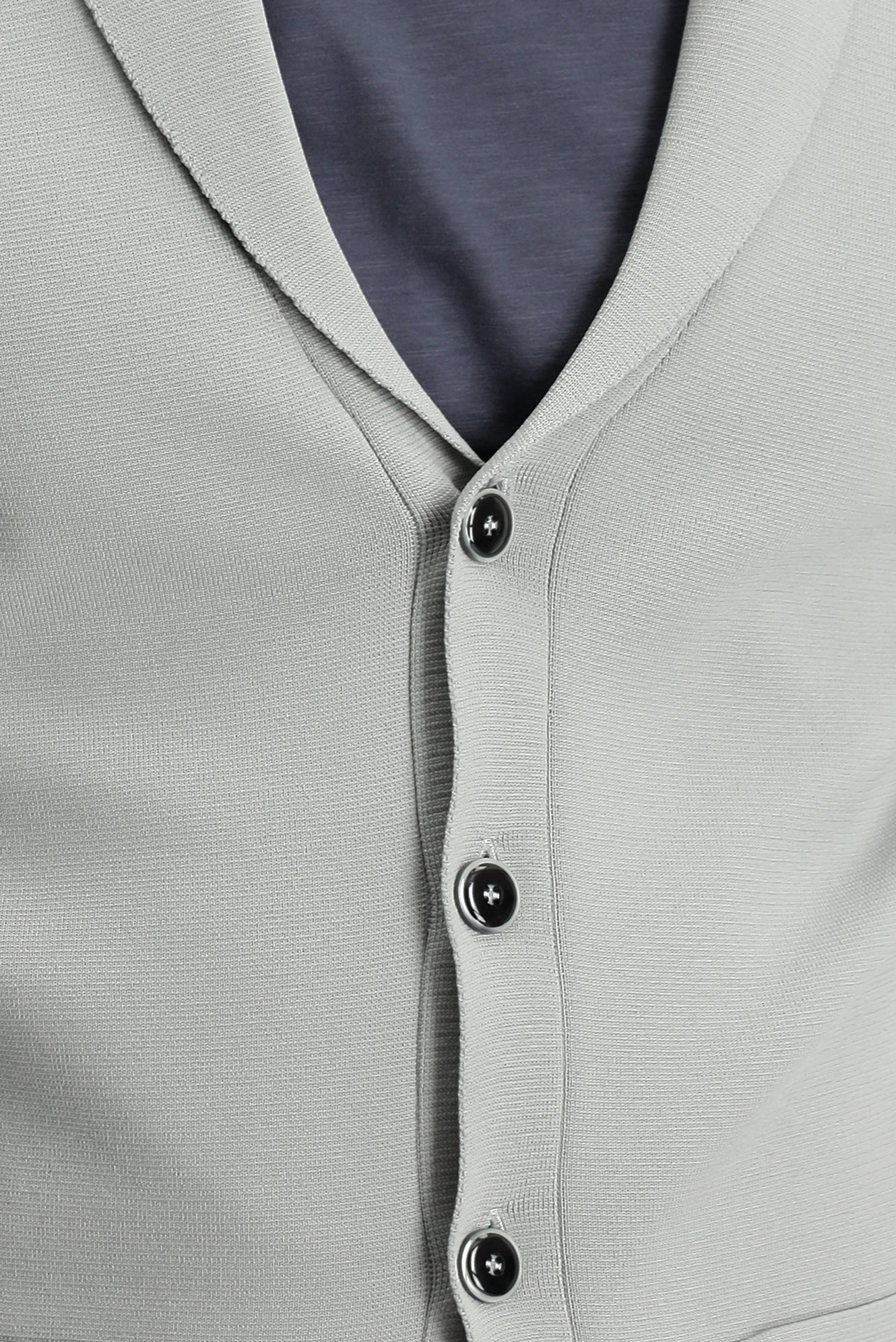 Orta Gri Slim Fit Dar Kesim Triko Hırka - Image 5