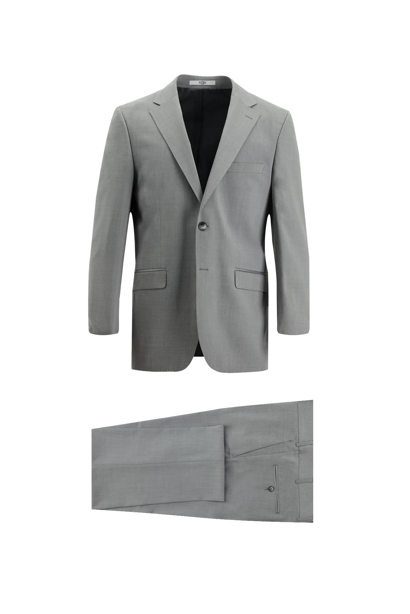 Orta Gri 7 Drop Slim Fit Dar Kesim Yünlü Takım Elbise
