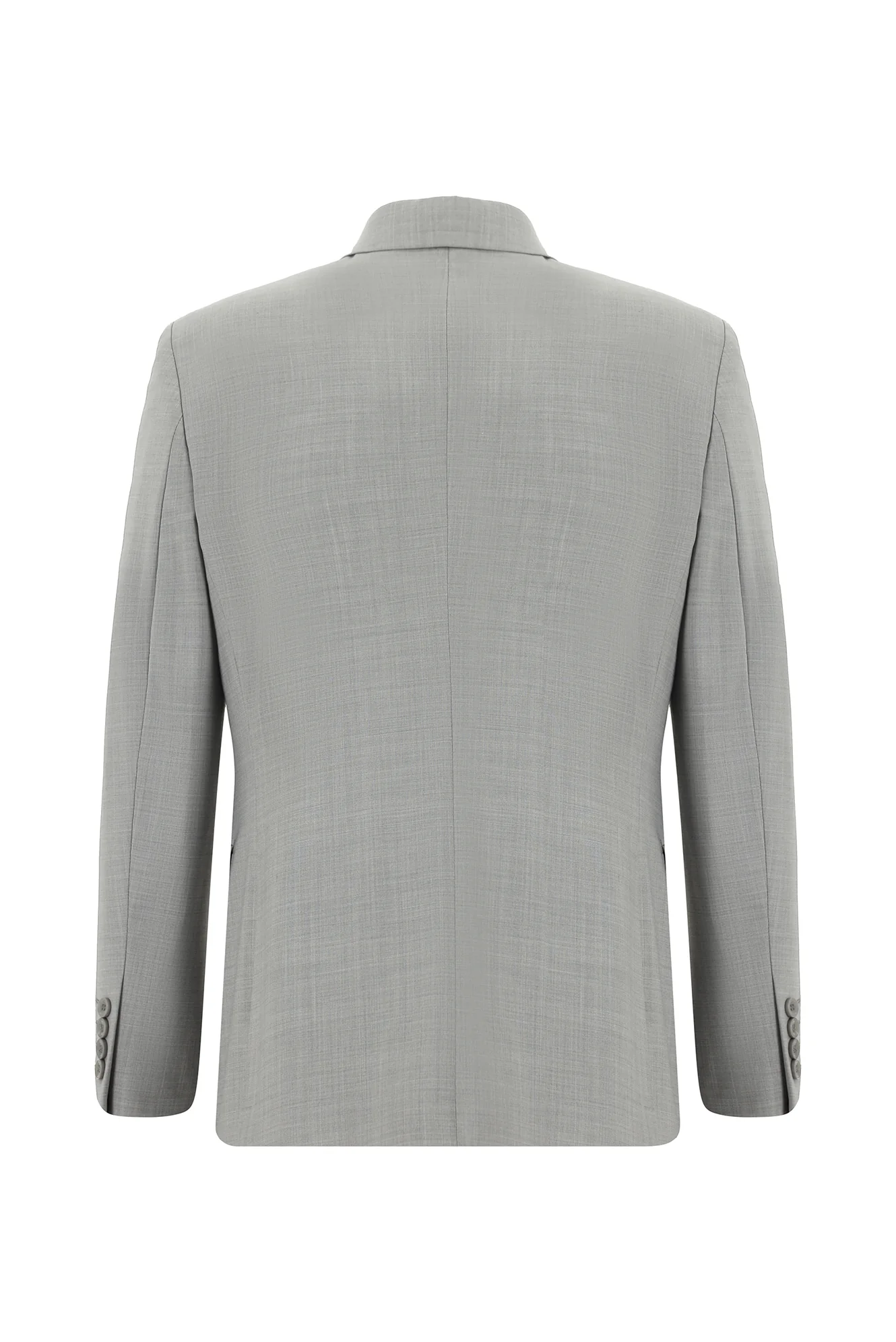 Orta Gri 7 Drop Slim Fit Dar Kesim Yünlü Takım Elbise - Image 3