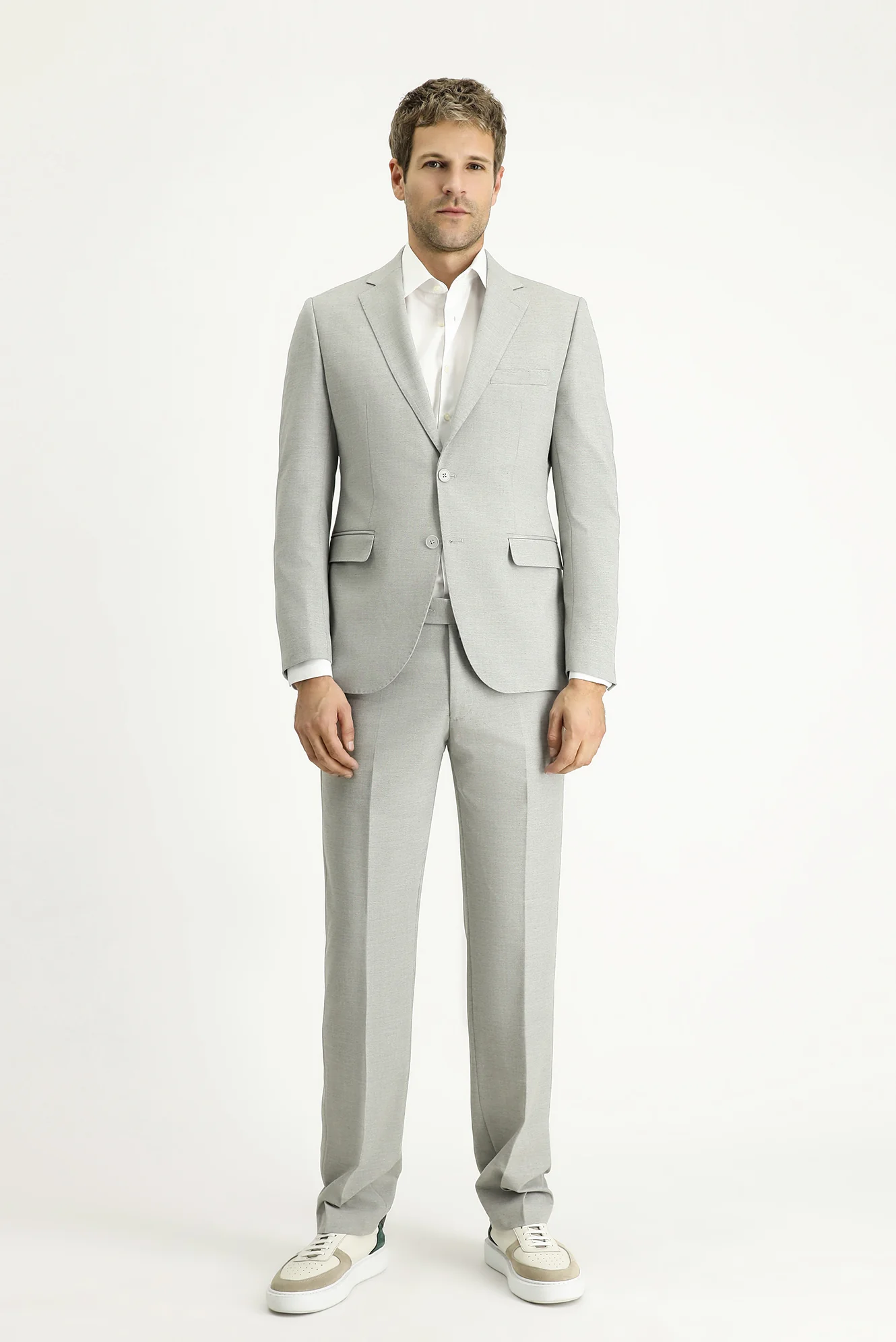 Orta Gri 7 Drop Slim Fit Dar Kesim Takım Elbise - Image 3
