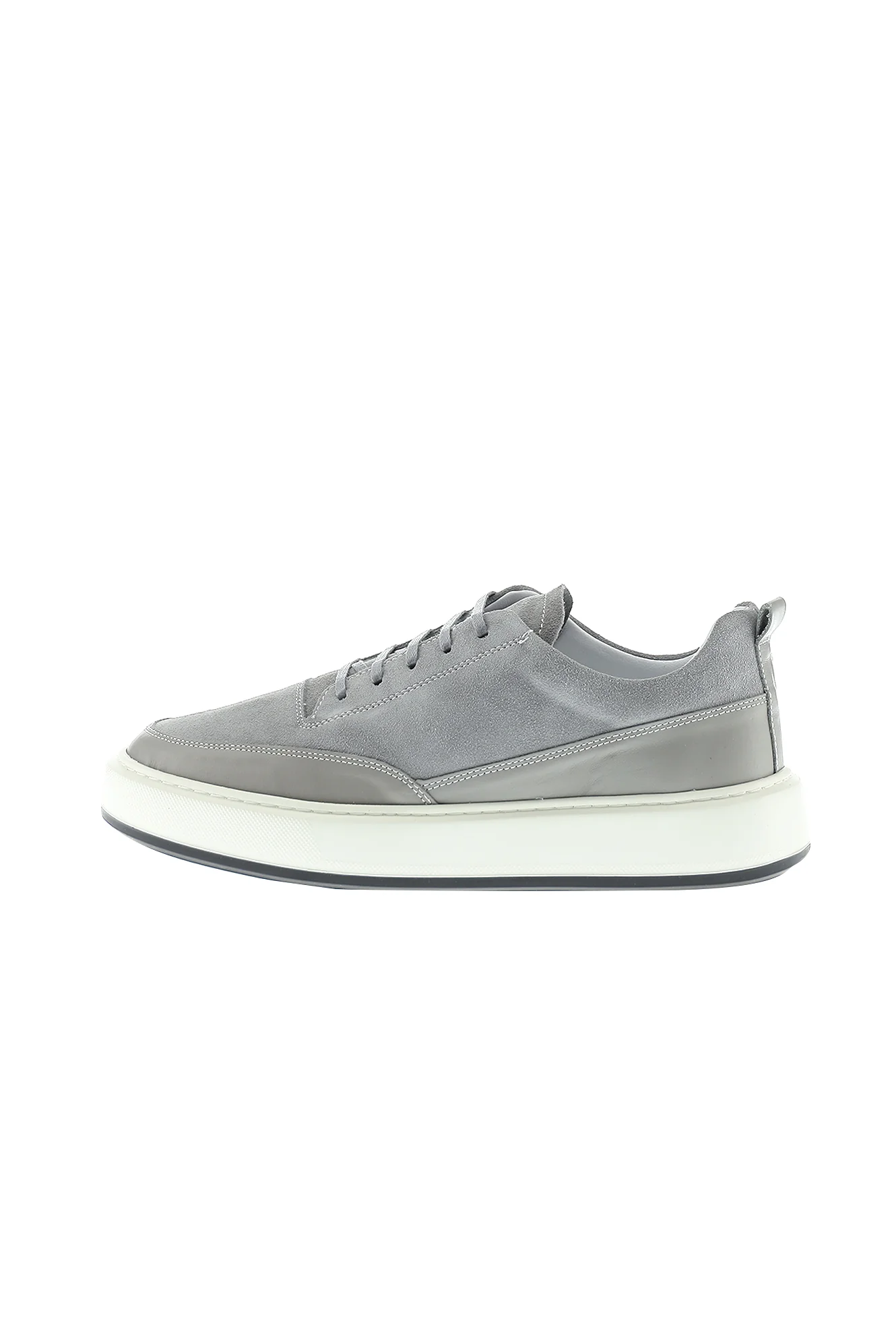Orta Gri Sneaker Deri Ayakkabı - Image 2