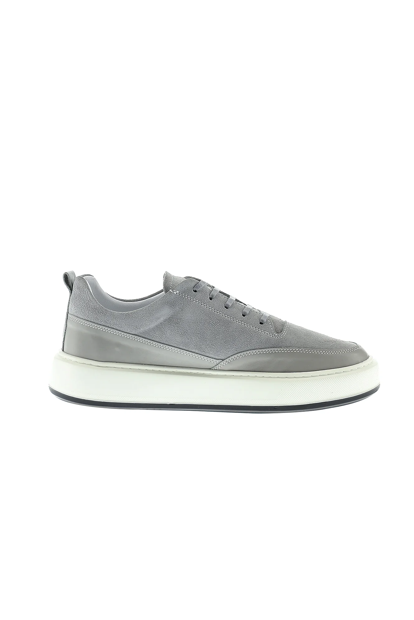 Orta Gri Sneaker Deri Ayakkabı - Image 4