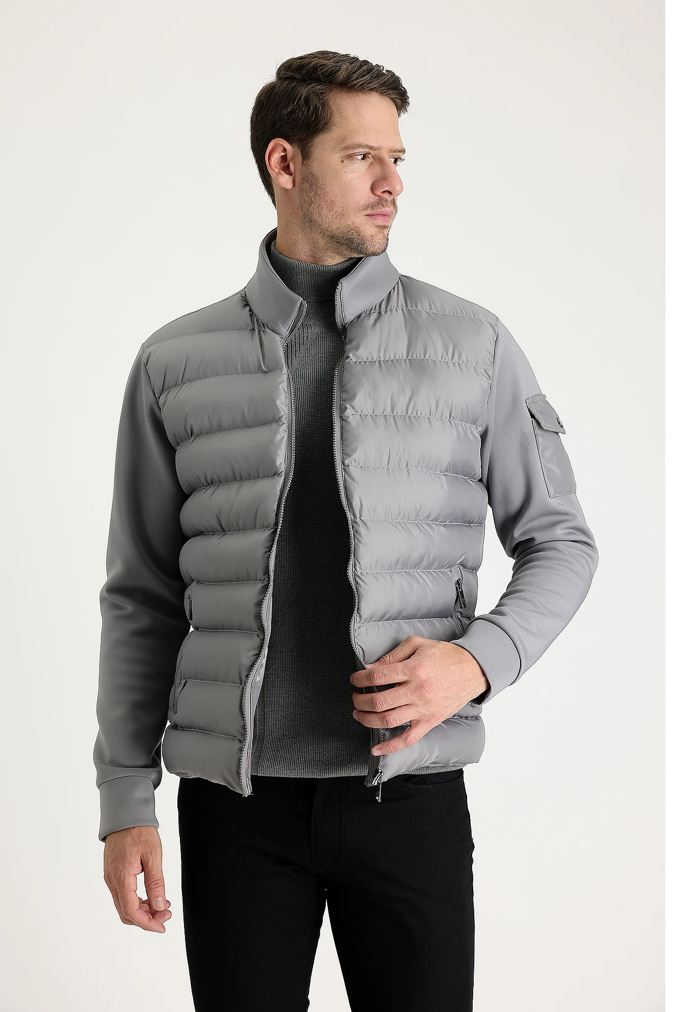 Orta Gri Spor Mont - Image 2