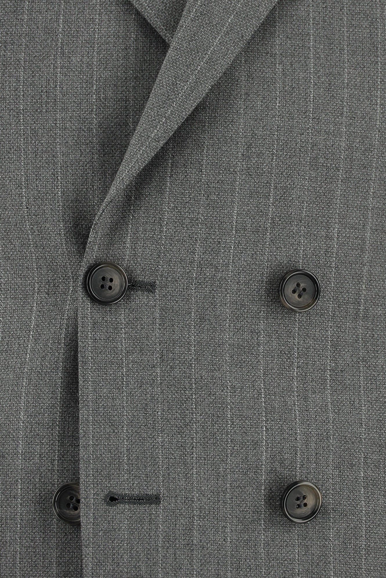 Orta Gri 7 Drop Super Slim Fit Eksra Dar Kesim Çizgili Kruvaze Takım Elbise - Image 4