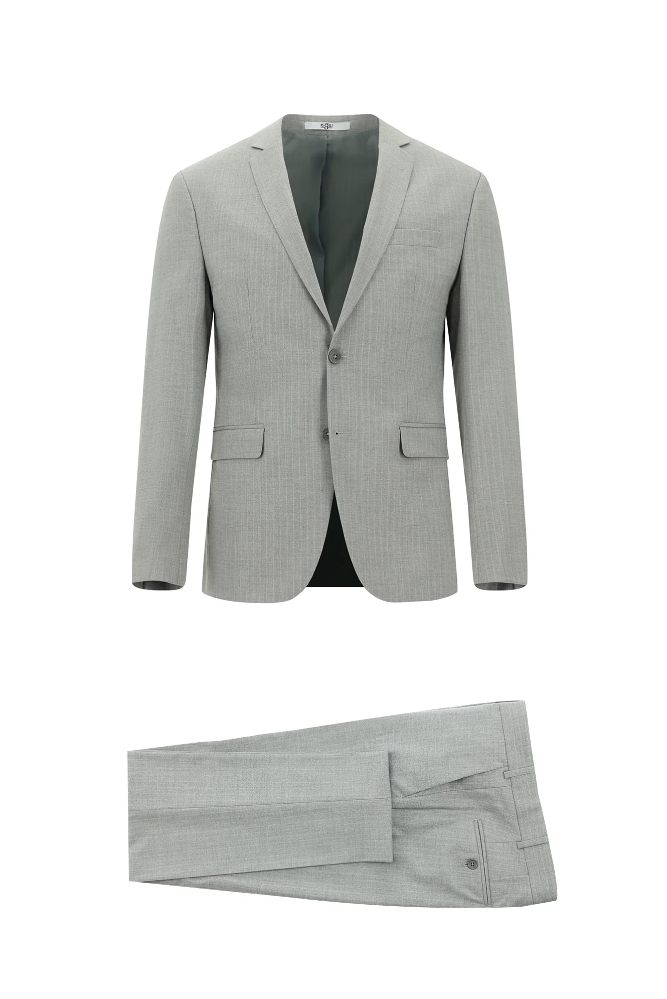 Orta Gri 7 Drop Super Slim Fit Eksra Dar Kesim Fit Çizgili Takım Elbise