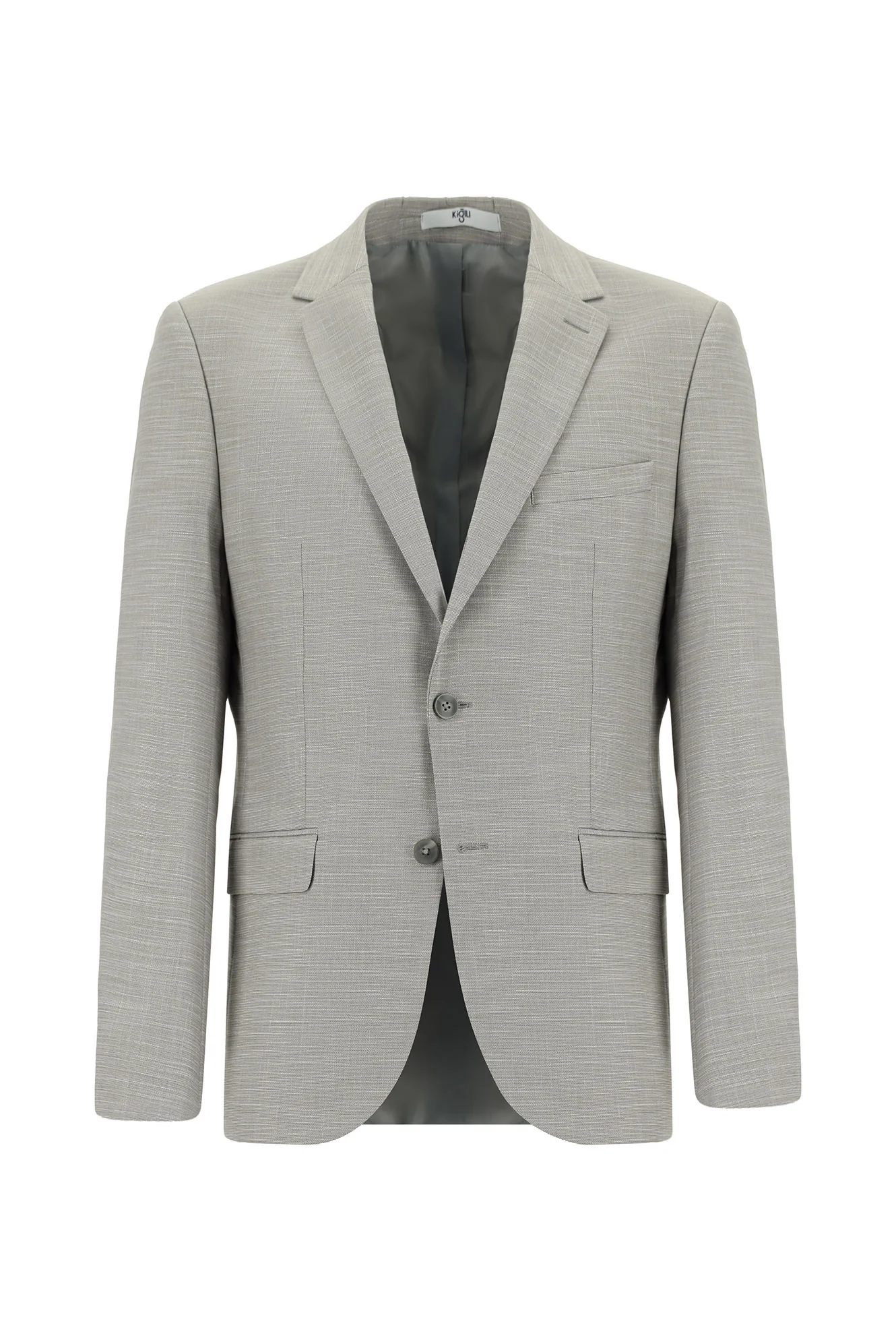 Orta Gri 7 Drop Super Slim Fit Eksra Dar Kesim Desenli Takım Elbise - Image 2