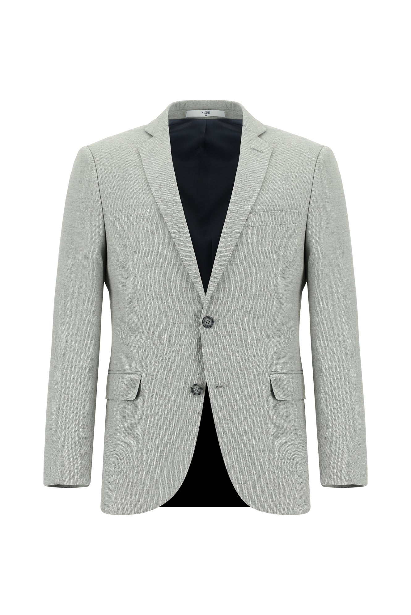 Orta Gri 7 Drop Super Slim Fit Eksra Dar Kesim Desenli Takım Elbise - Image 2