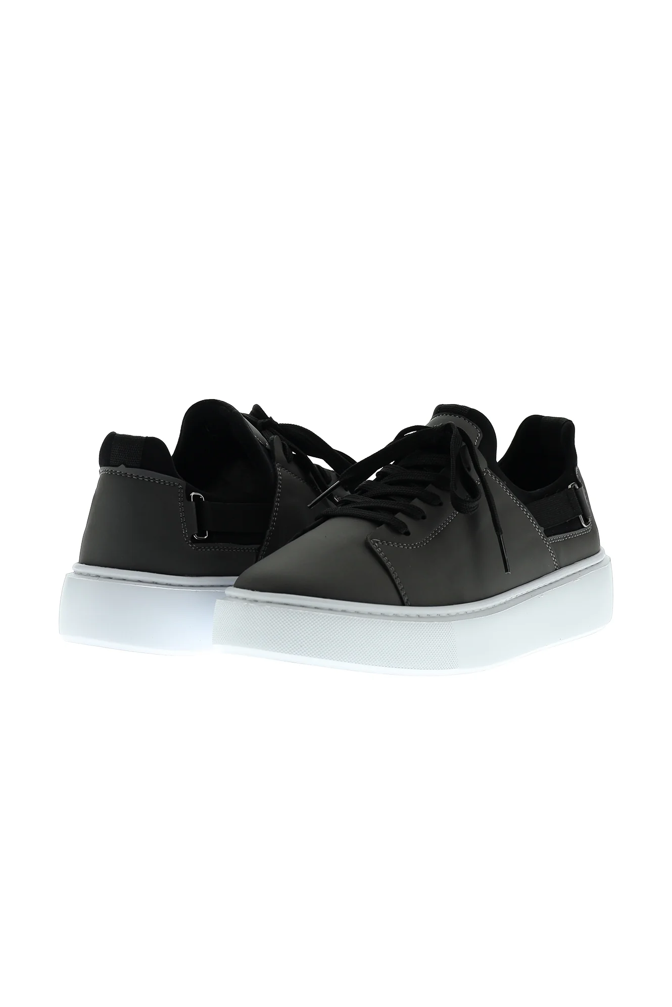 Orta Gri Techno-Line Sneaker Deri Ayakkabı
