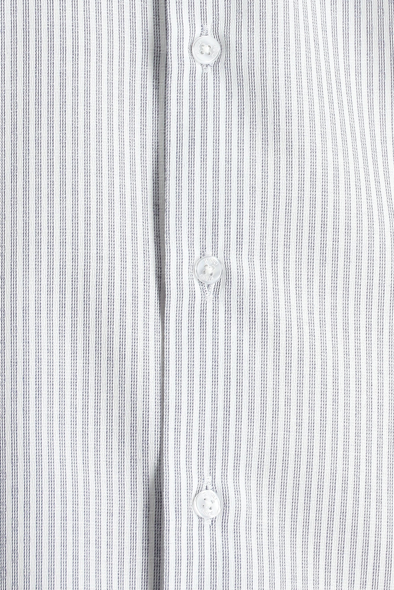 Orta Gri Uzun Kol Slim Fit Dar Kesim Çizgili Gömlek - Image 4