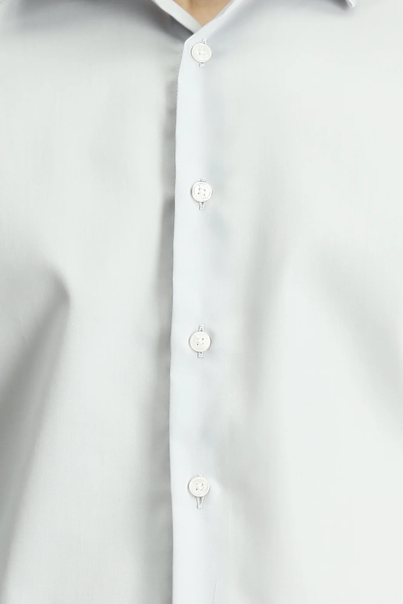 Orta Gri Uzun Kol Slim Fit Dar Kesim Pamuklu Non Iron Ütü Gerektirmeyen Saten Klasik Gömlek - Image 6