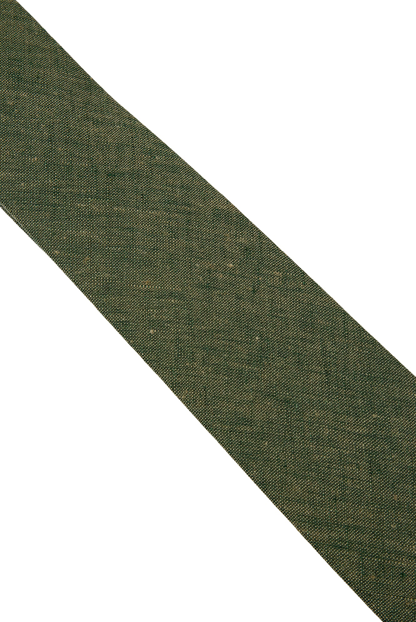 Orta Haki Desenli Keten Kravat - Image 3