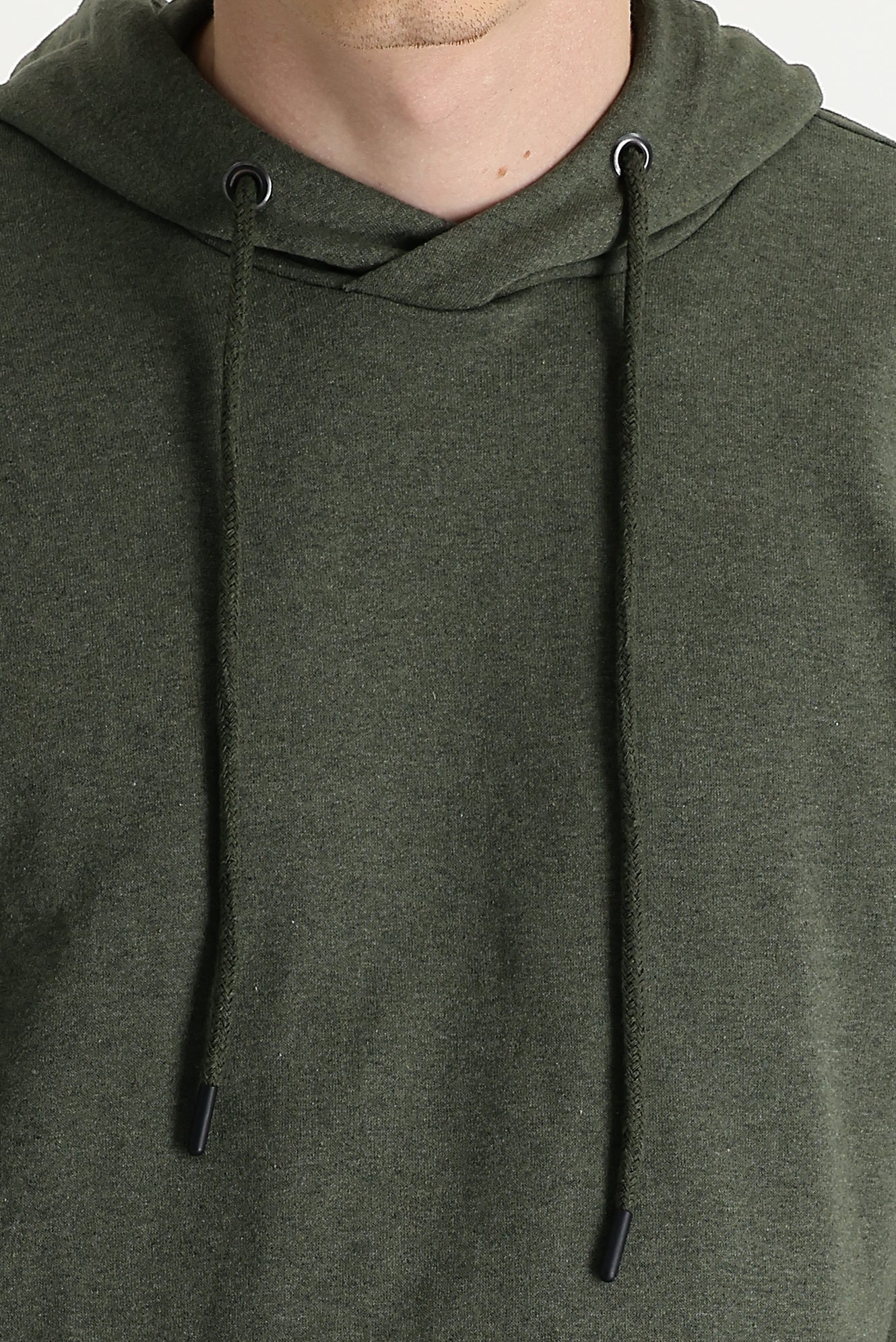 Orta Haki Kapüşonlu Oversize Pamuklu Sweatshirt - Image 3