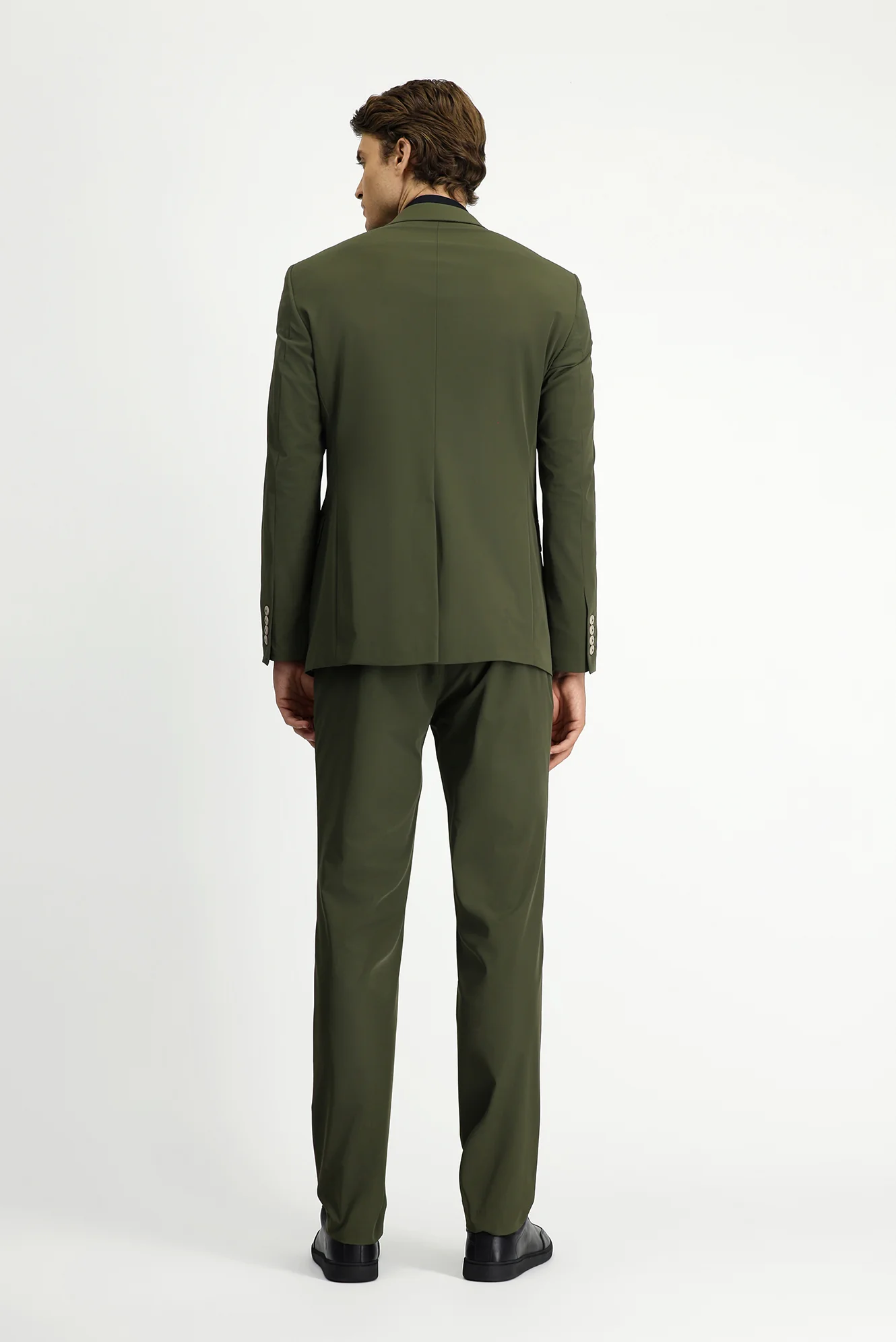 Orta Haki Techno-Line 7 Drop Super Slim Fit Eksra Dar Kesim Beli Lastikli İpli Çantalı Likralı Takım Elbise - Image 5
