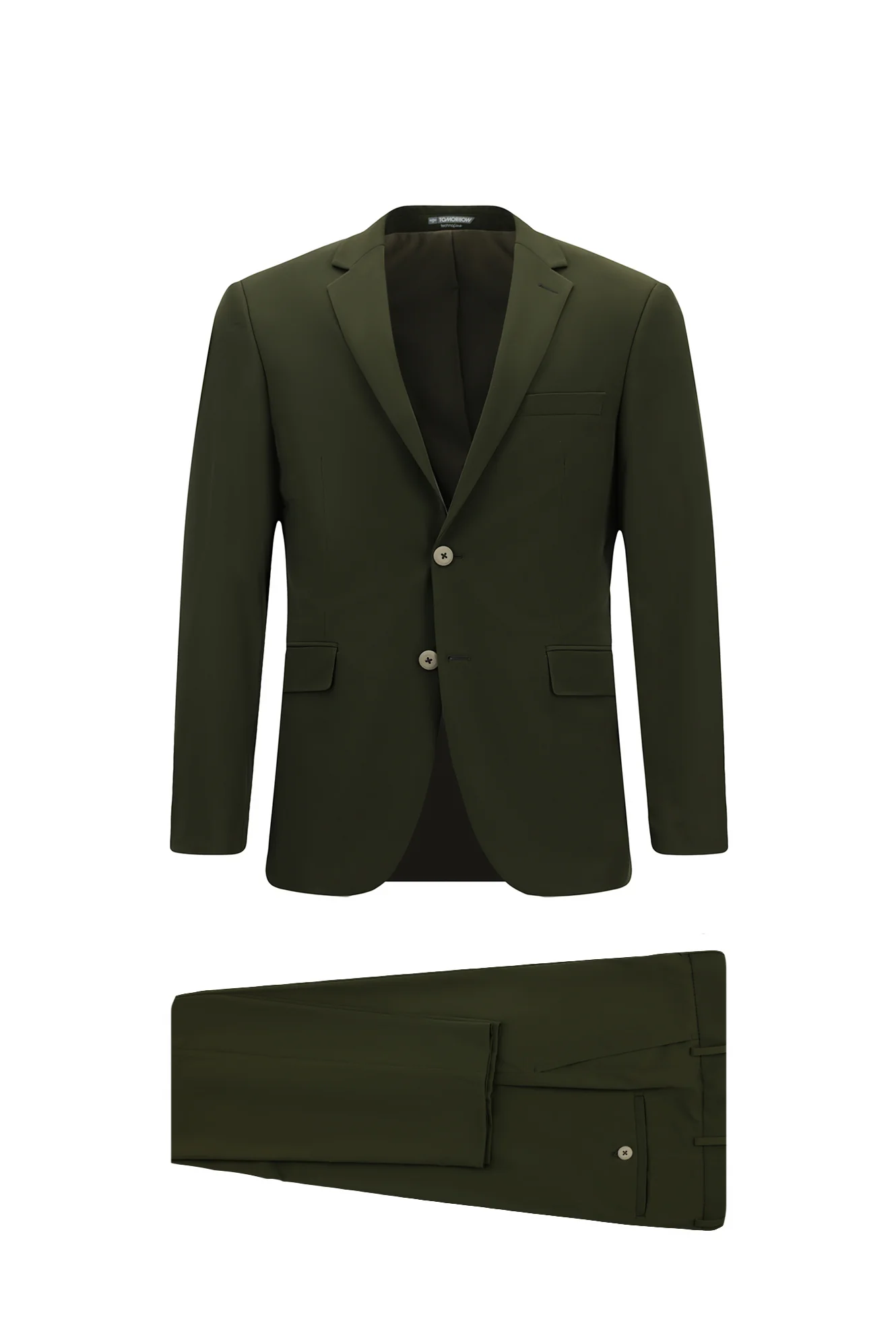 Orta Haki Techno-Line 7 Drop Super Slim Fit Eksra Dar Kesim Beli Lastikli İpli Çantalı Likralı Takım Elbise - Image 9