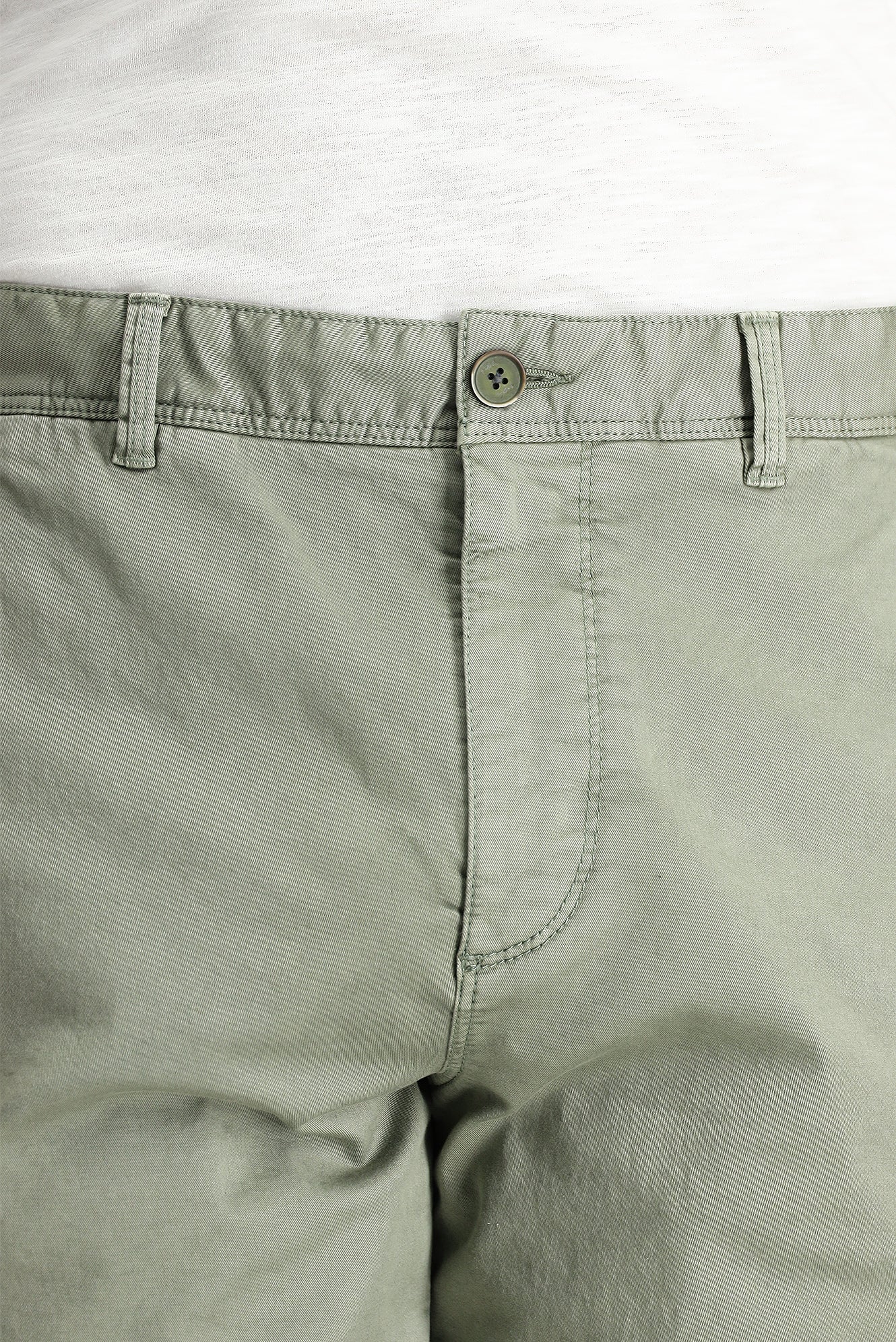 Orta Haki Regular Fit Standart Kesim Pamuklu Bermuda Kargo Şort - Image 6