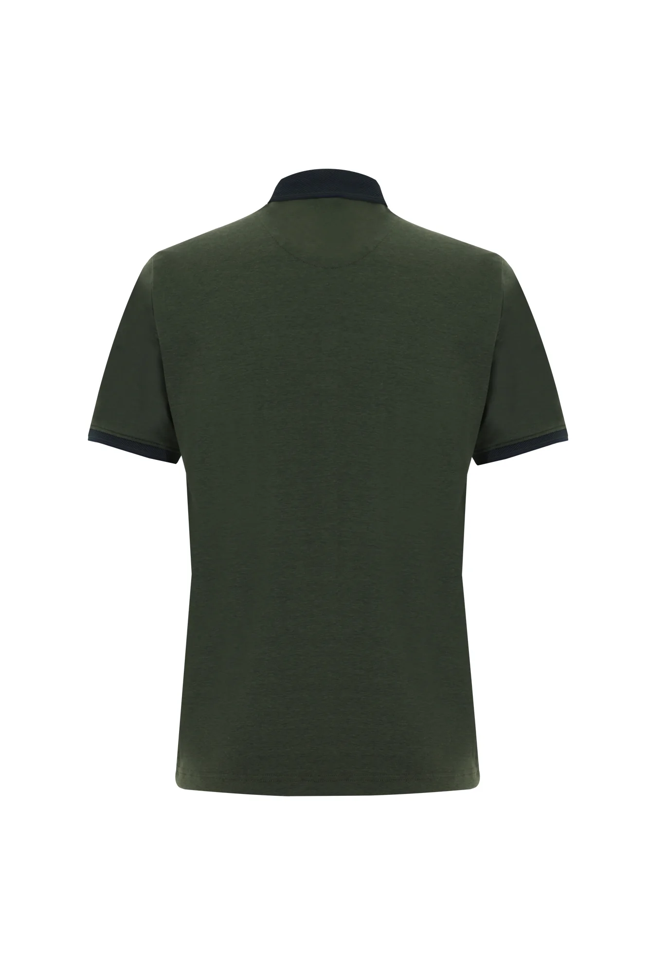 Orta Haki Polo Yaka Regular Fit Tişört - Image 2