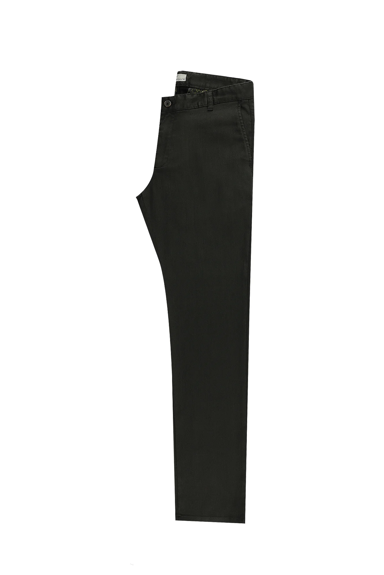 Orta Haki Regular Fit Standart Kesim Likralı Kanvas / Chino Pantolon