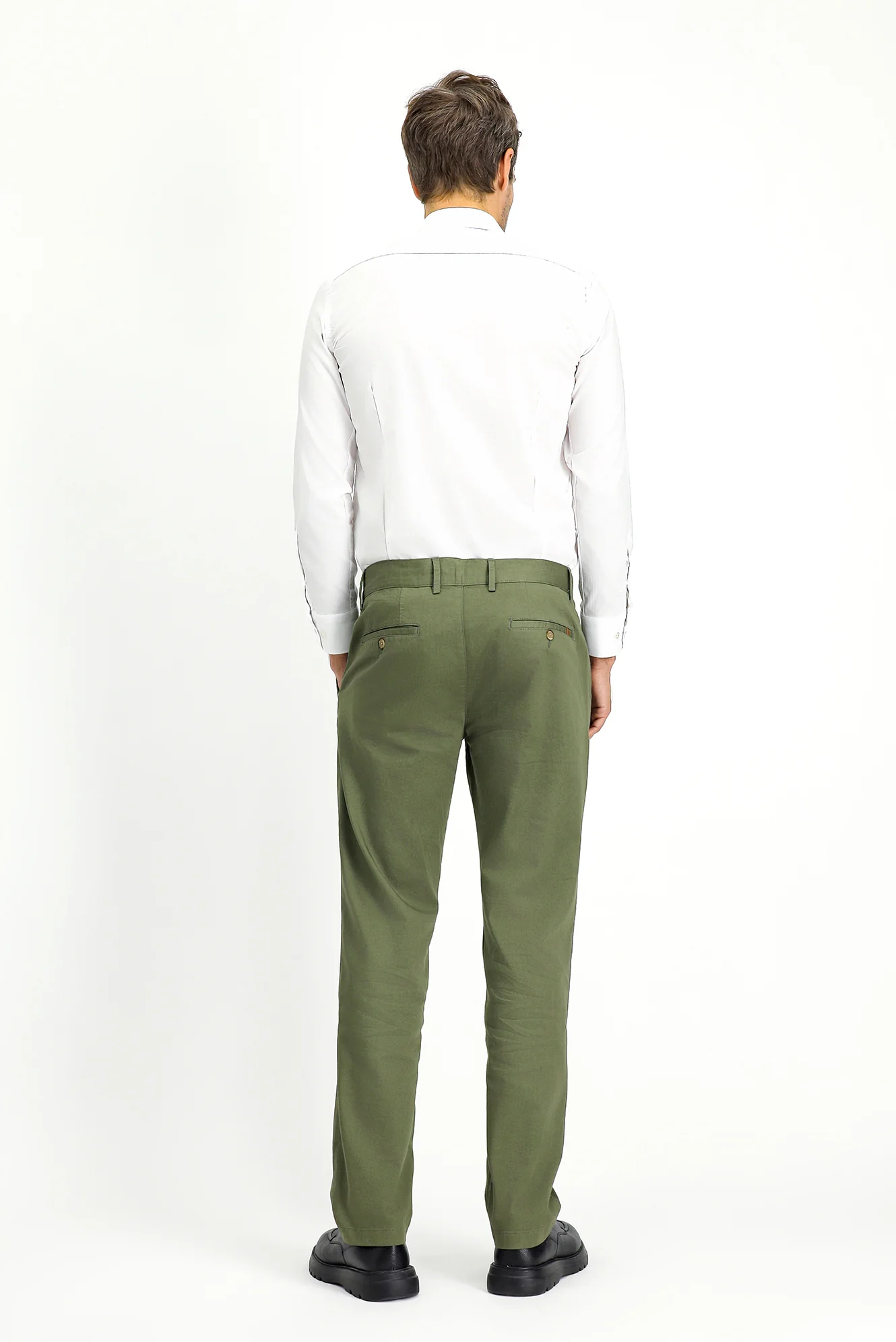 Orta Haki Regular Fit Standart Kesim Likralı Kanvas / Chino Pantolon - Image 5