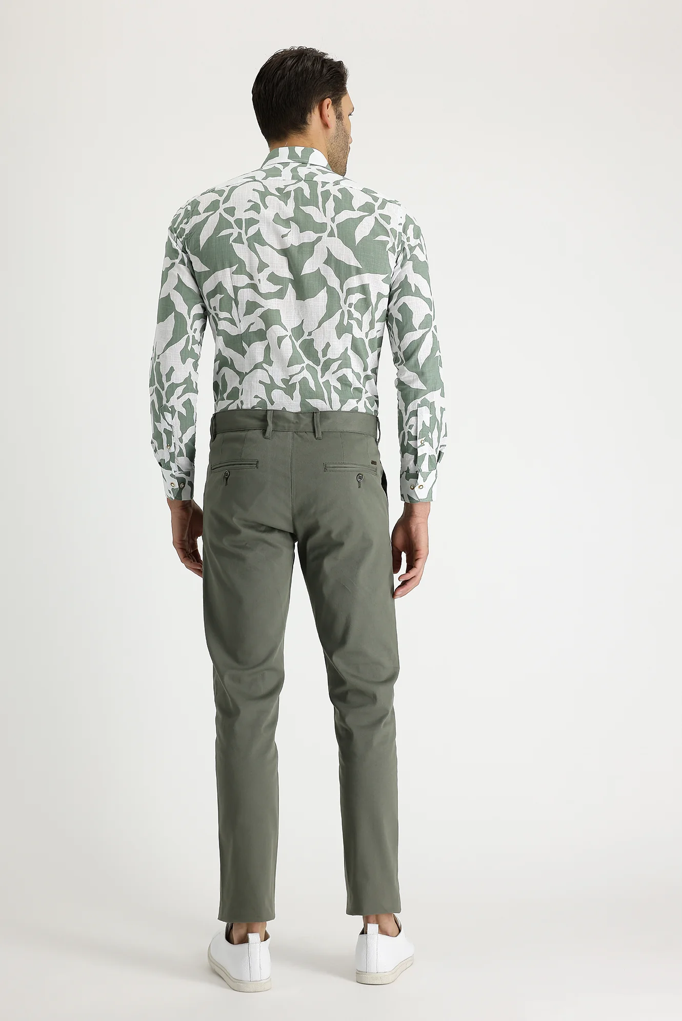 Orta Haki Regular Fit Standart Kesim Likralı Kanvas / Chino Pantolon - Image 2