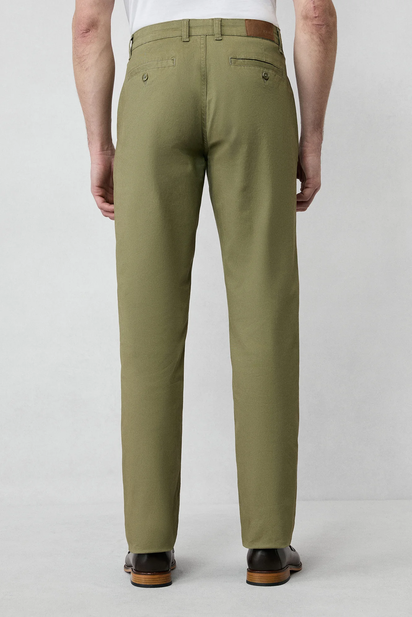 Orta Haki Regular Fit Standart Kesim Likralı Esnek Yandan Cep Kanvas / Chino Pantolon - Image 6