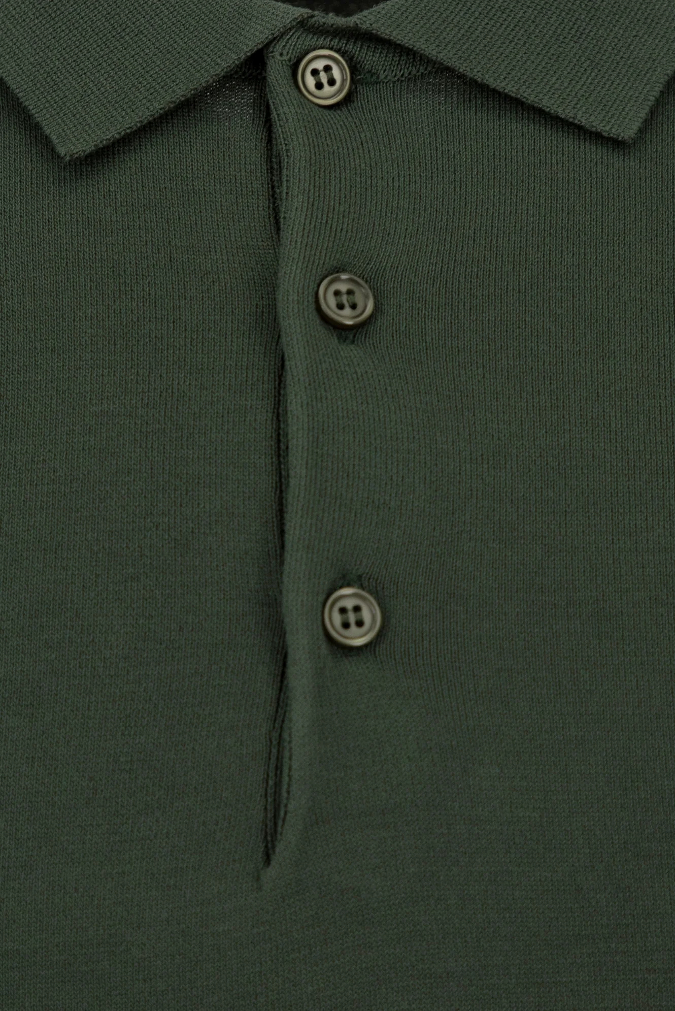 Orta Haki Regular Fit Düğmeli Polo Yaka Örme Tişört - Image 2