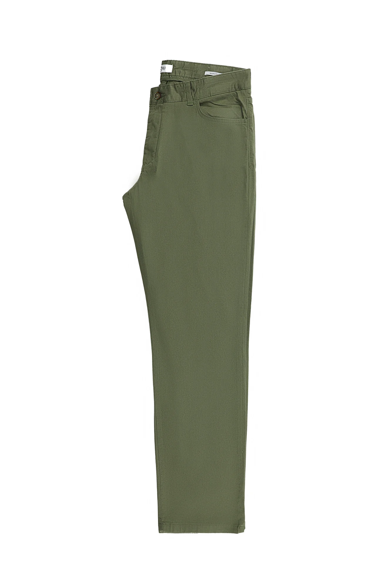 Orta Haki Relaxed Fit Rahat Kesim Likralı Kanvas / Chino Pantolon